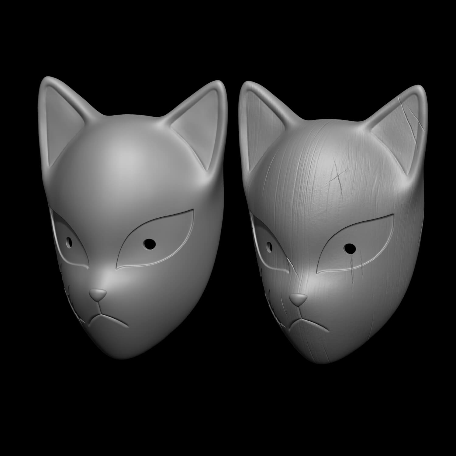 Sabito mask - Sabito wood mask 3D Model