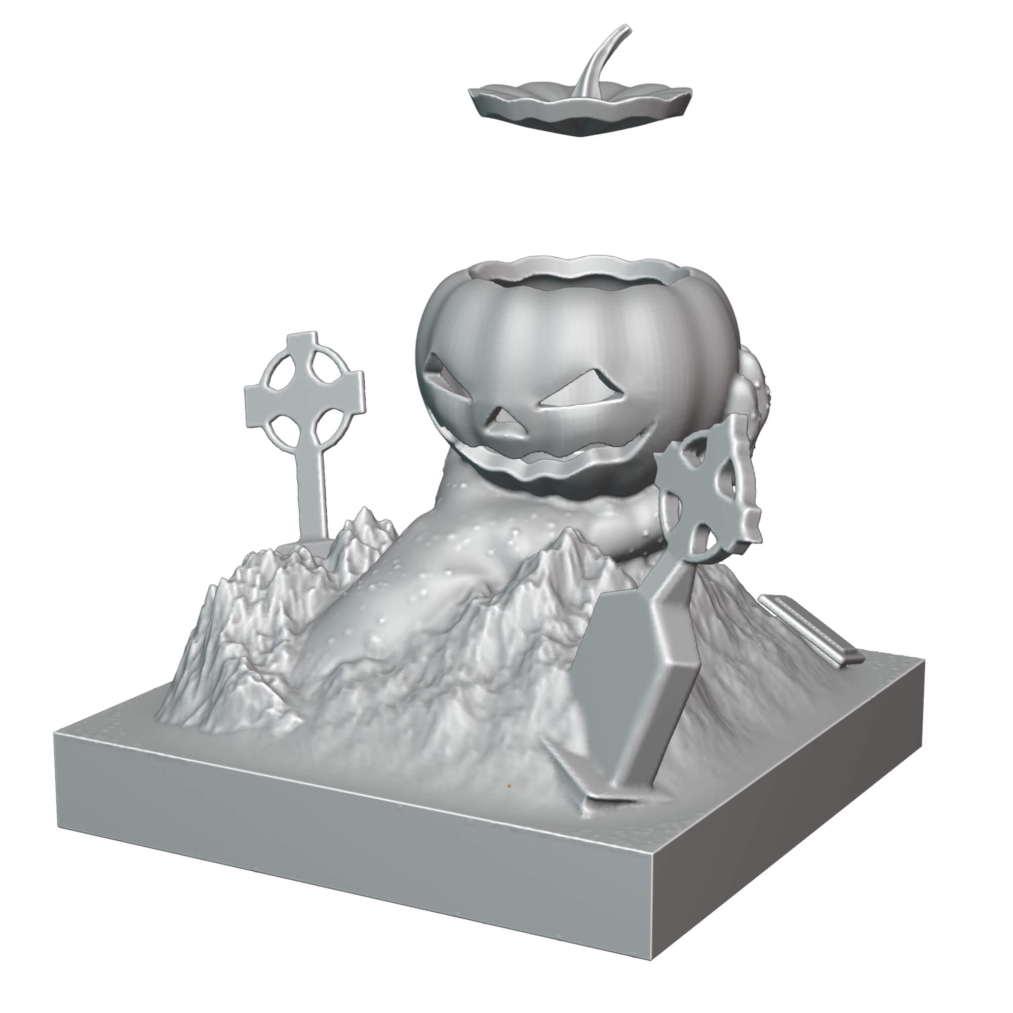 Halloween Pumpkin Tealight Candle Holder &ndash Zombie Hand 3D Model