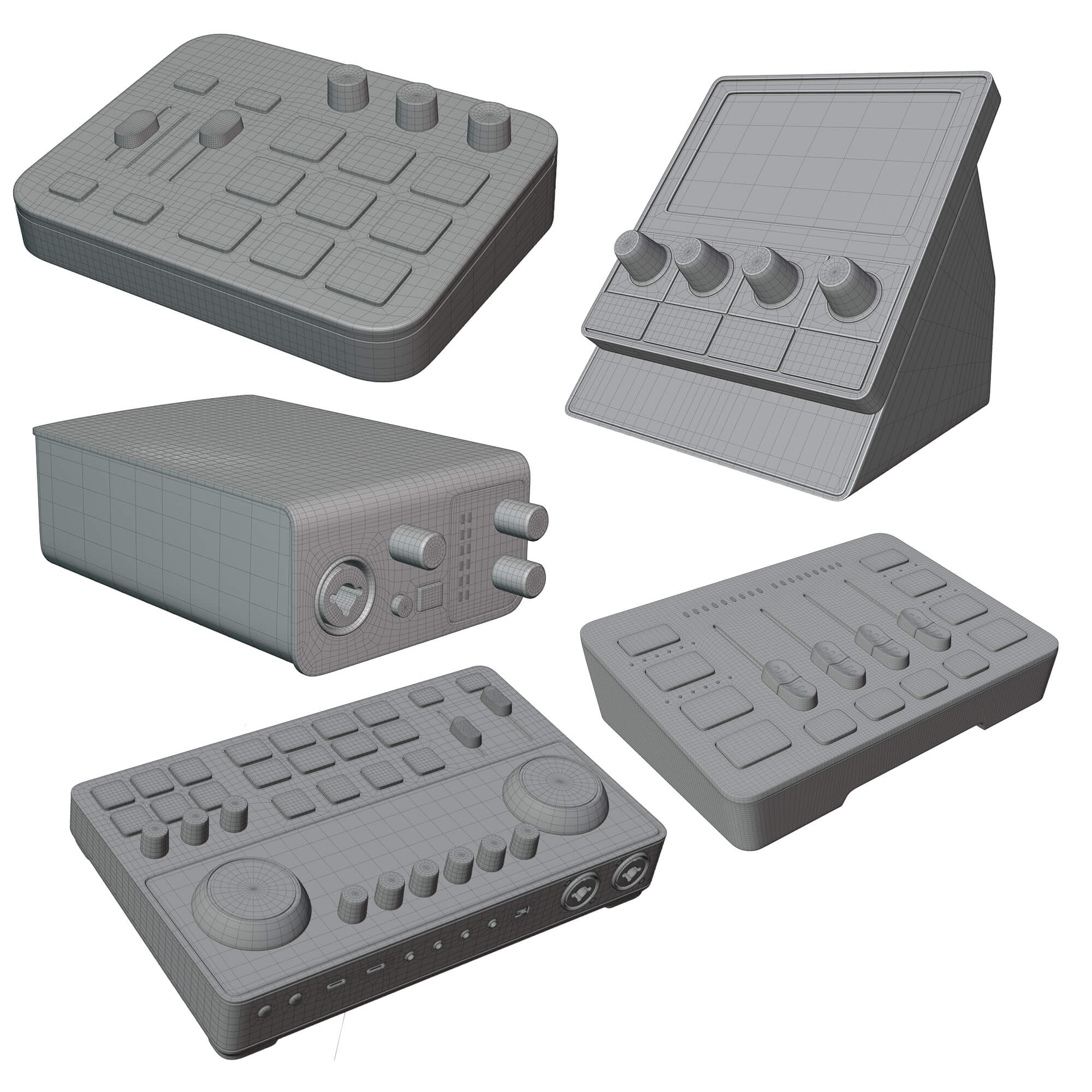 Modern Desk Gadgets Collection 3D Model