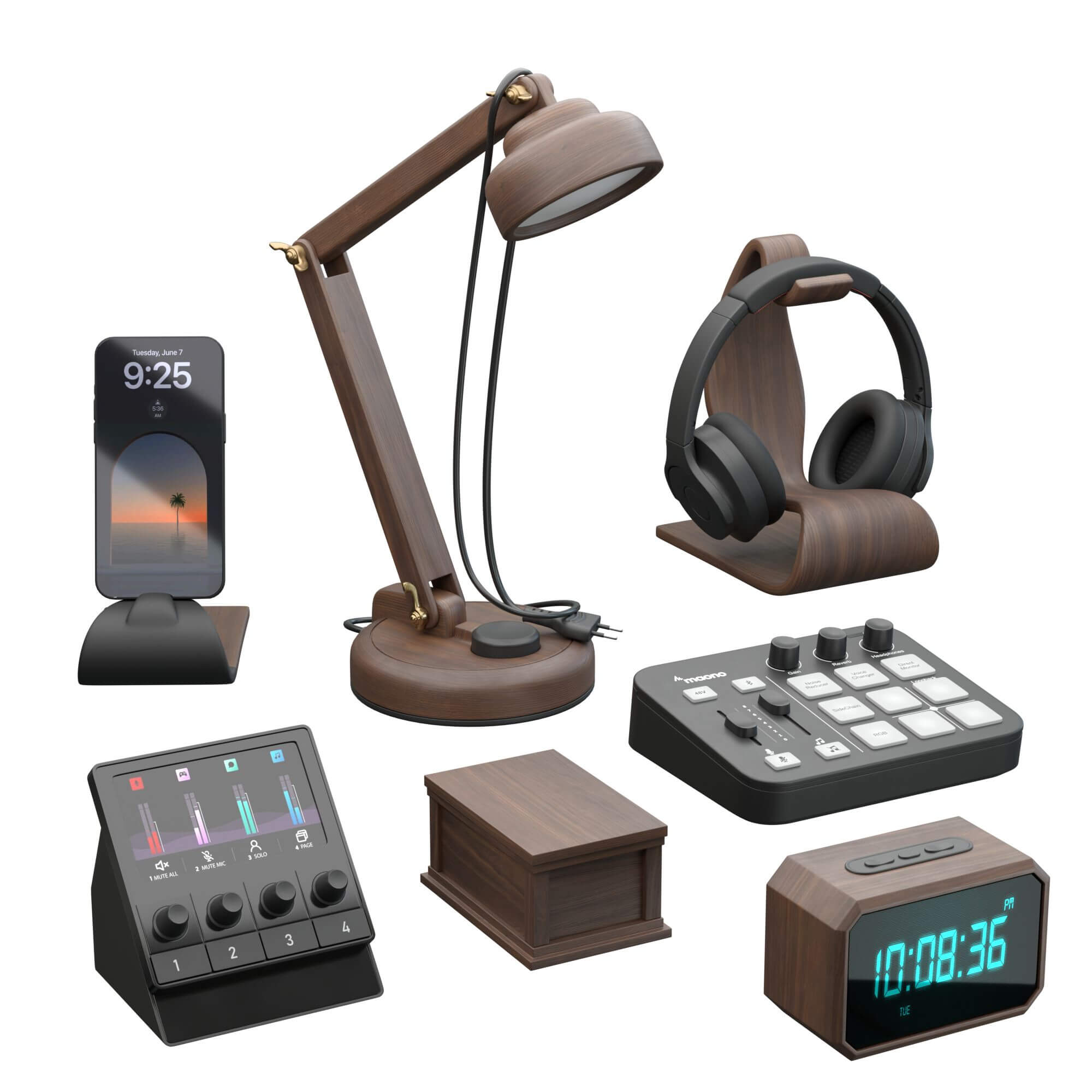 Modern Desk Gadgets Collection 3D Model
