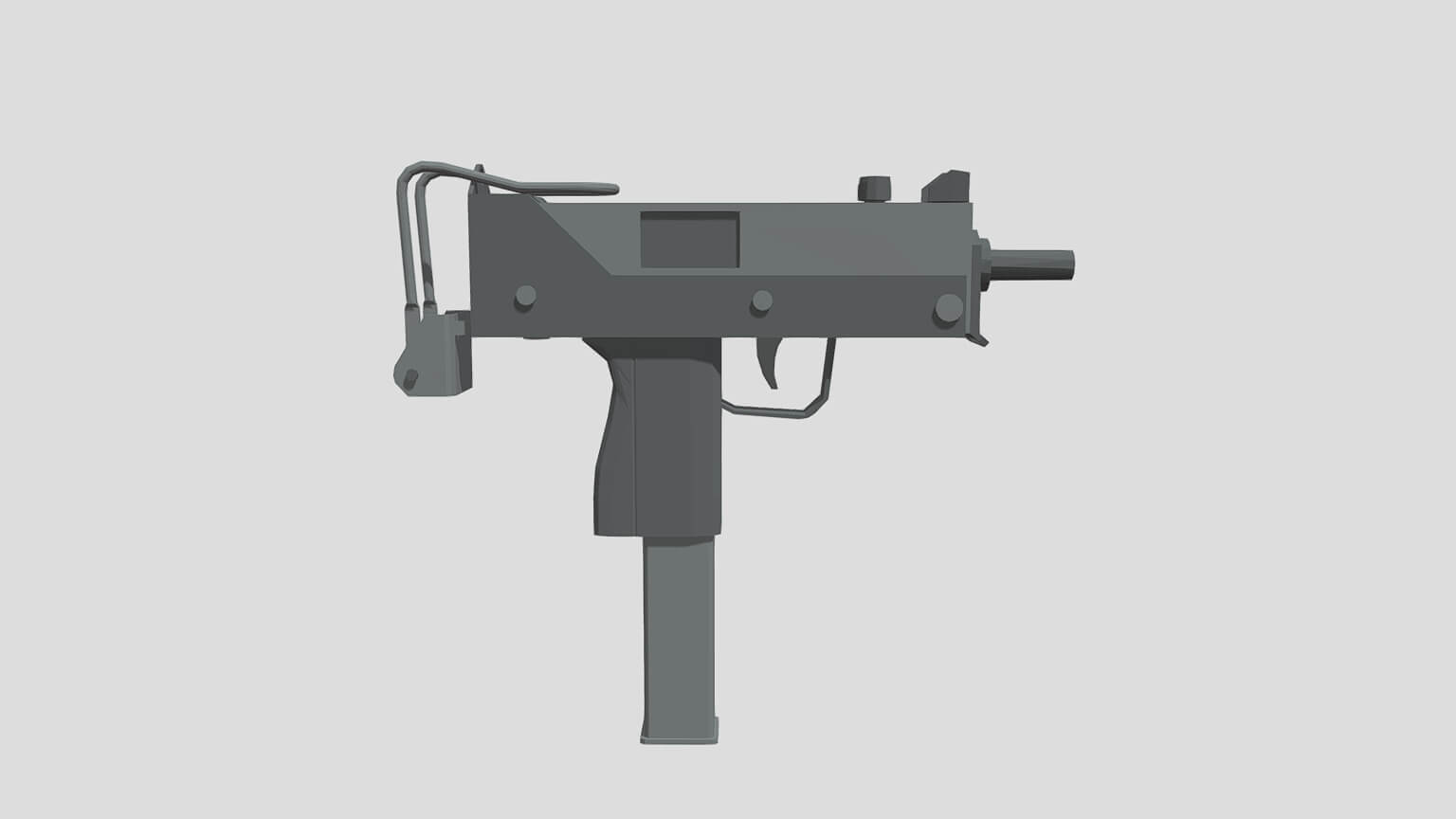Mac-10 Low-Poly 3D Model  Game-Ready Asset 3D Model