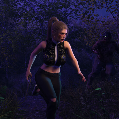 Woodland Chase 3D Wallpaper
