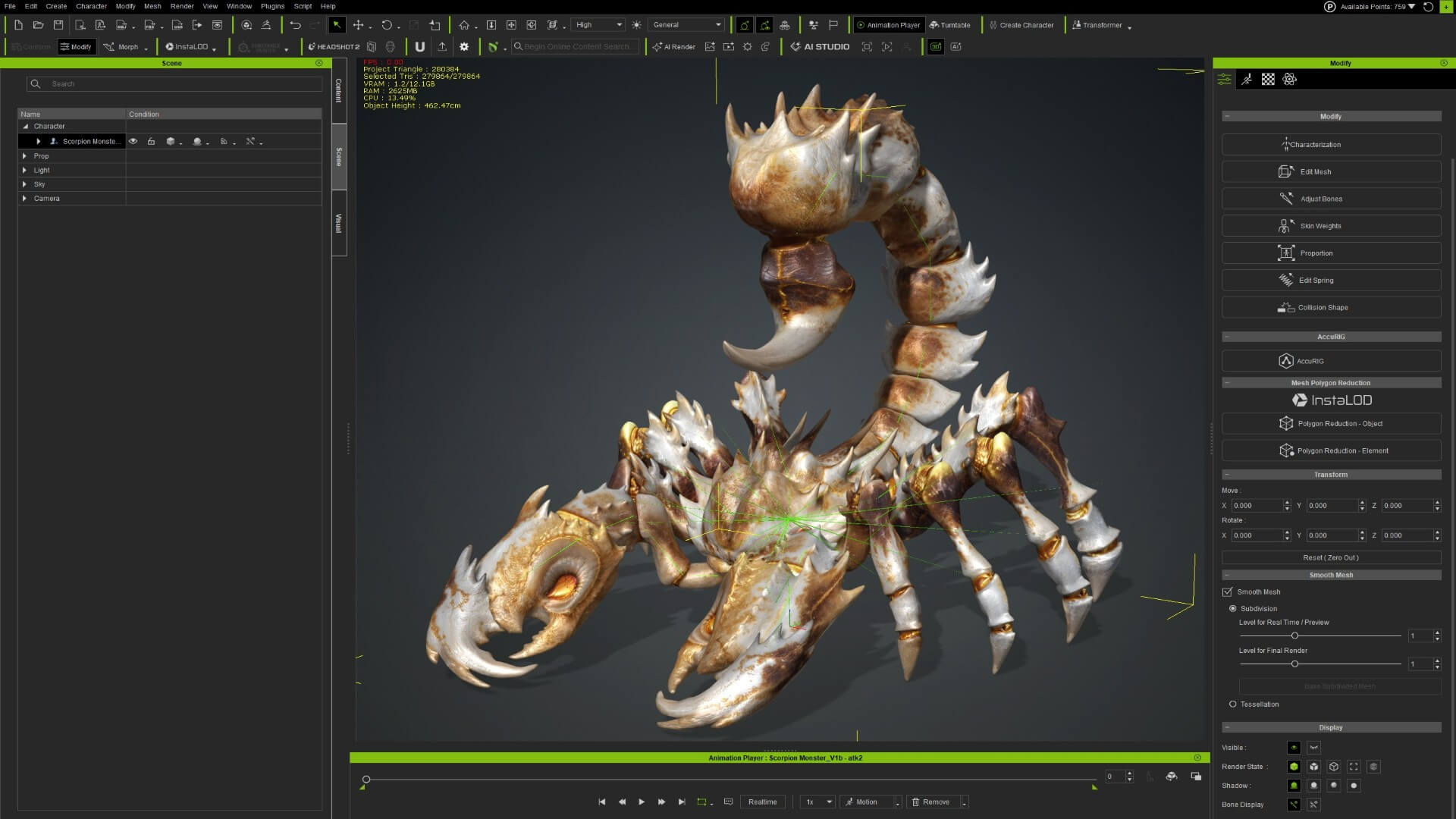 Scorpion Monster-V1b 3D Model