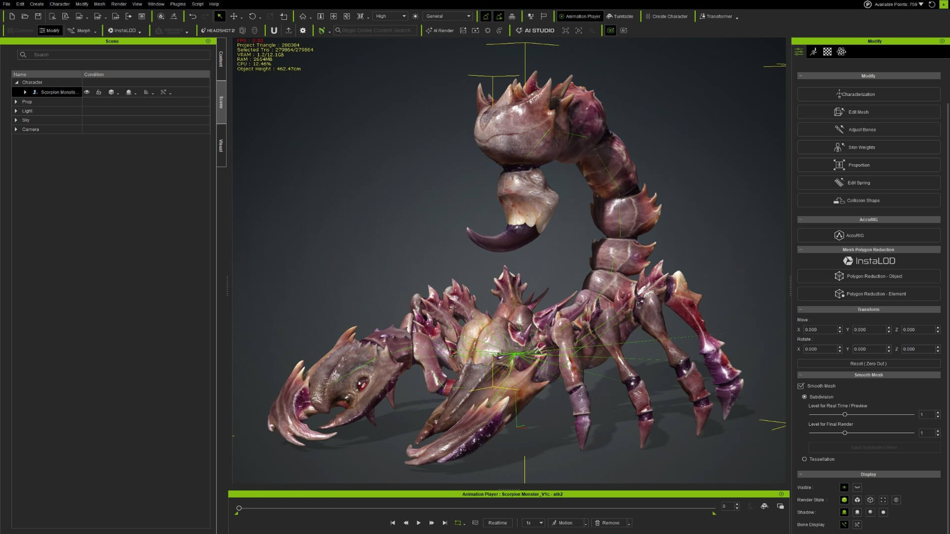 Scorpion Monster-V1c 3D Model