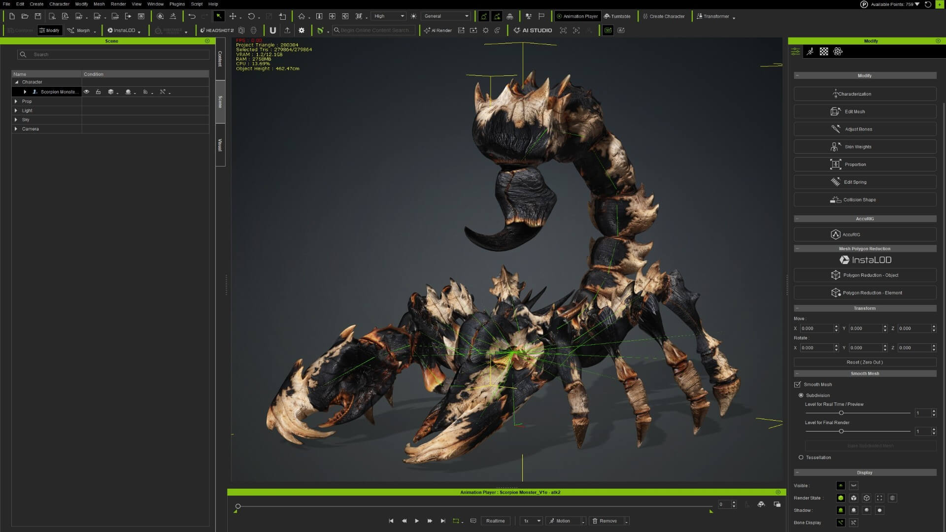 Scorpion Monster-V1e 3D Model