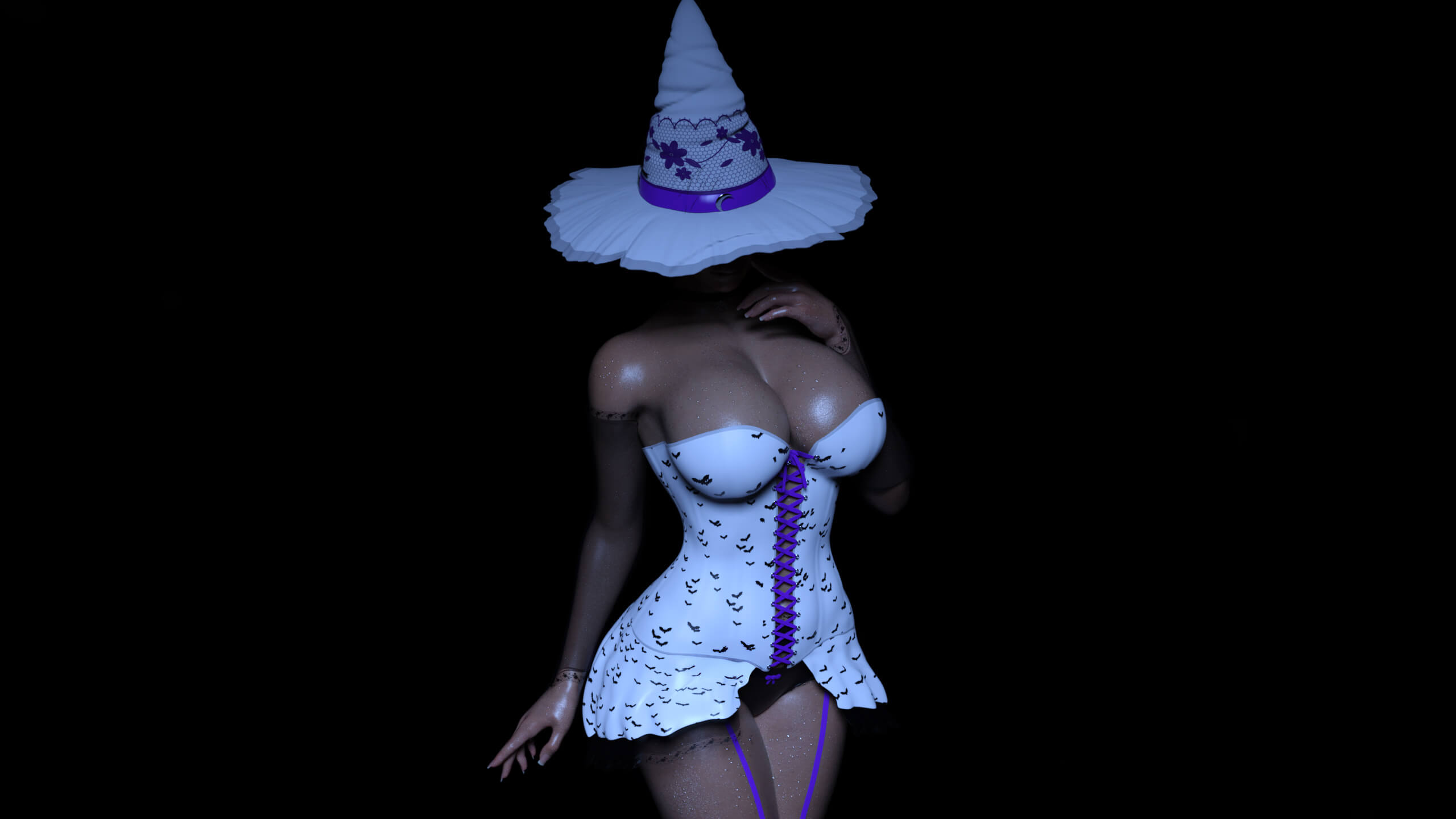 Sexy Witch 3D Render, Digital Artwork by audrey12