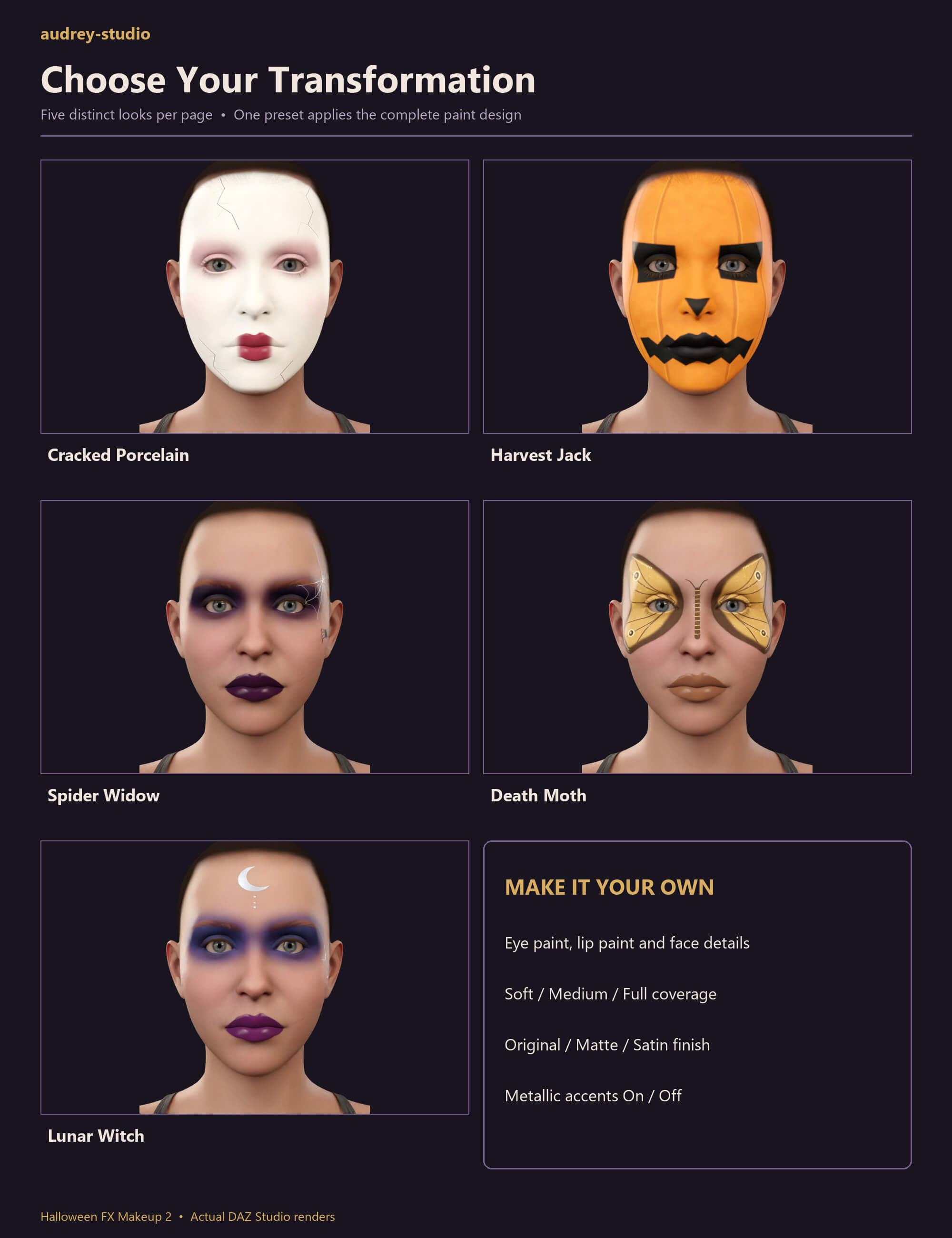 Halloween FX Makeup 2 Haunted Face Paint and Blood for G9 G8 Daz Content