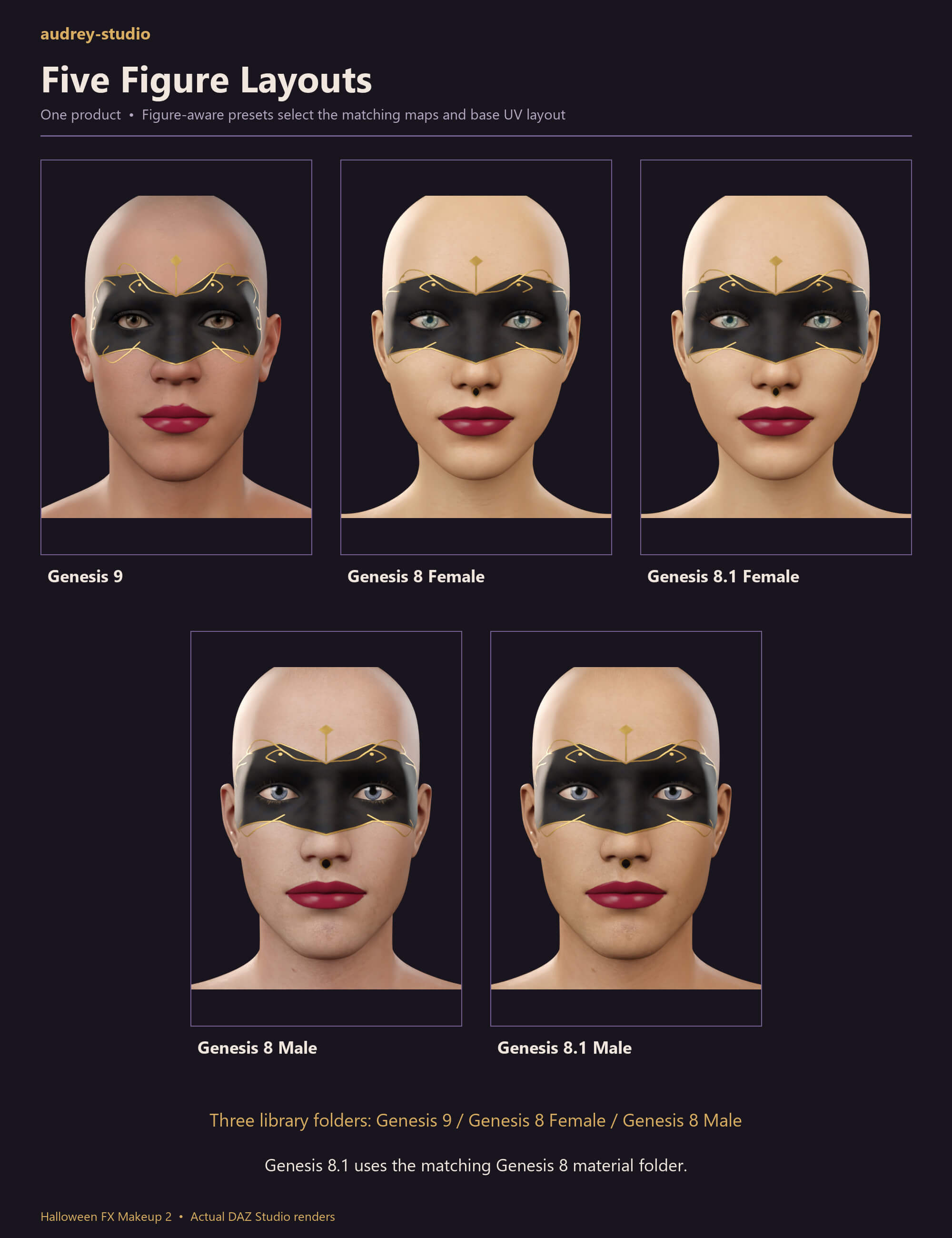 Halloween FX Makeup 2 Haunted Face Paint and Blood for G9 G8 Daz Content