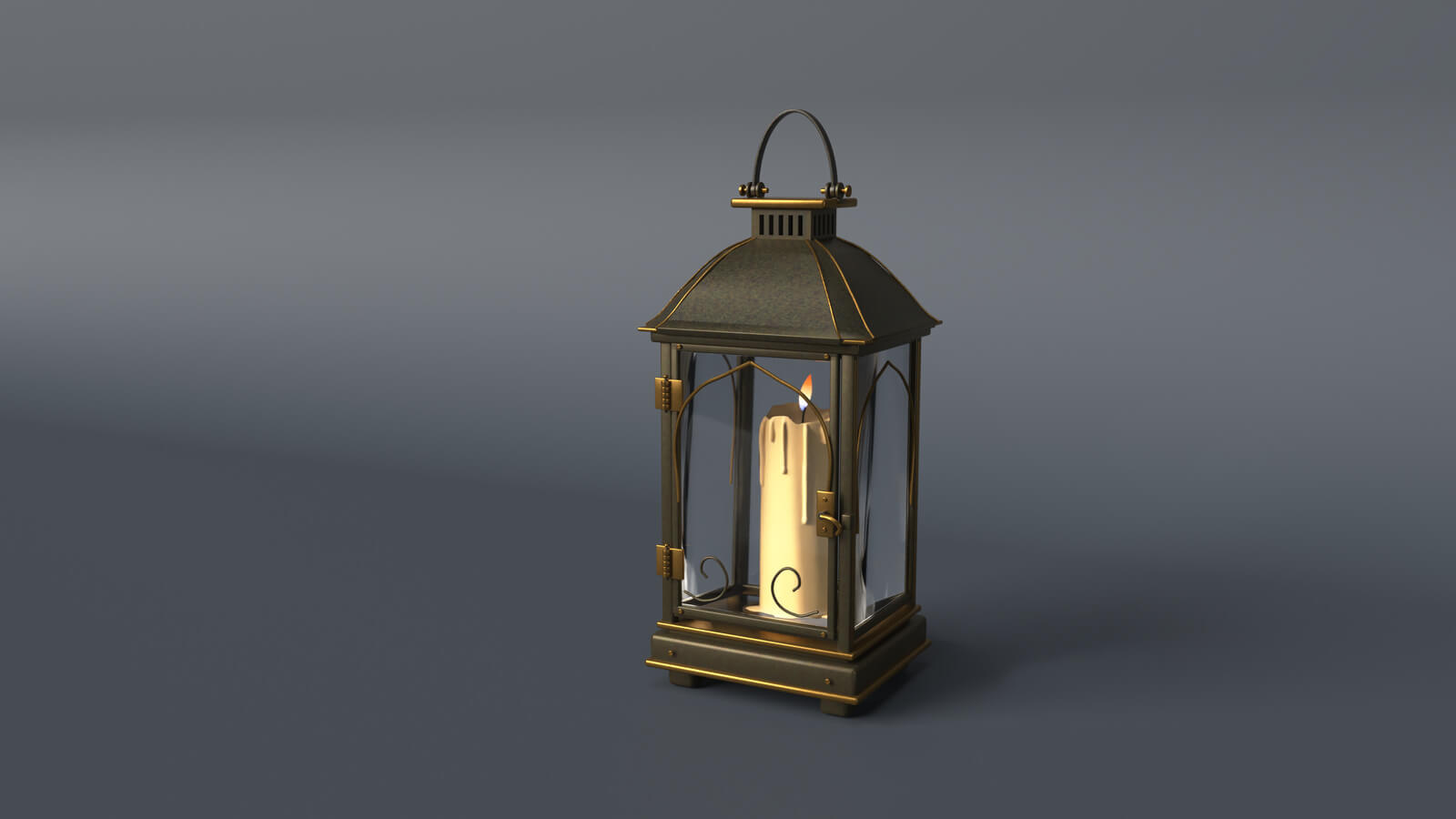 Nightfall Artisan Lantern - Gothic Candle Lantern Prop Daz Content