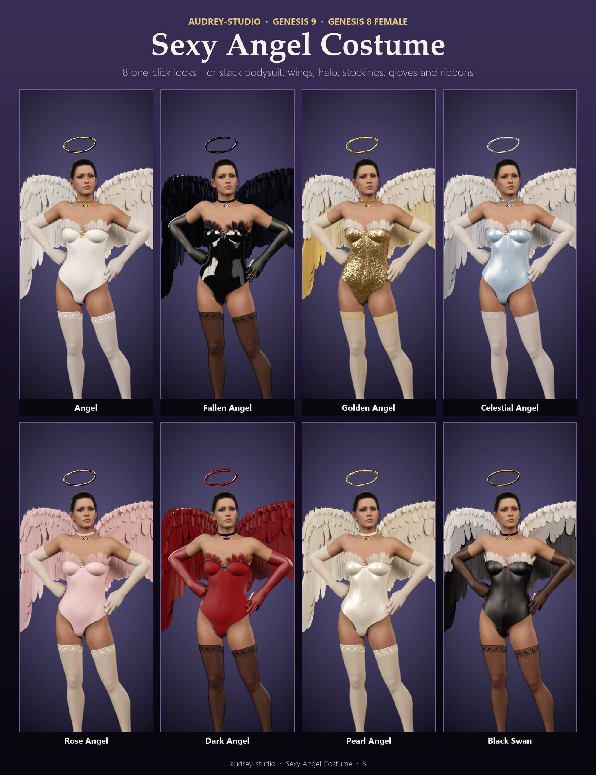 Sexy Angel Costume for Genesis 9 and Genesis 8 Female Daz Content