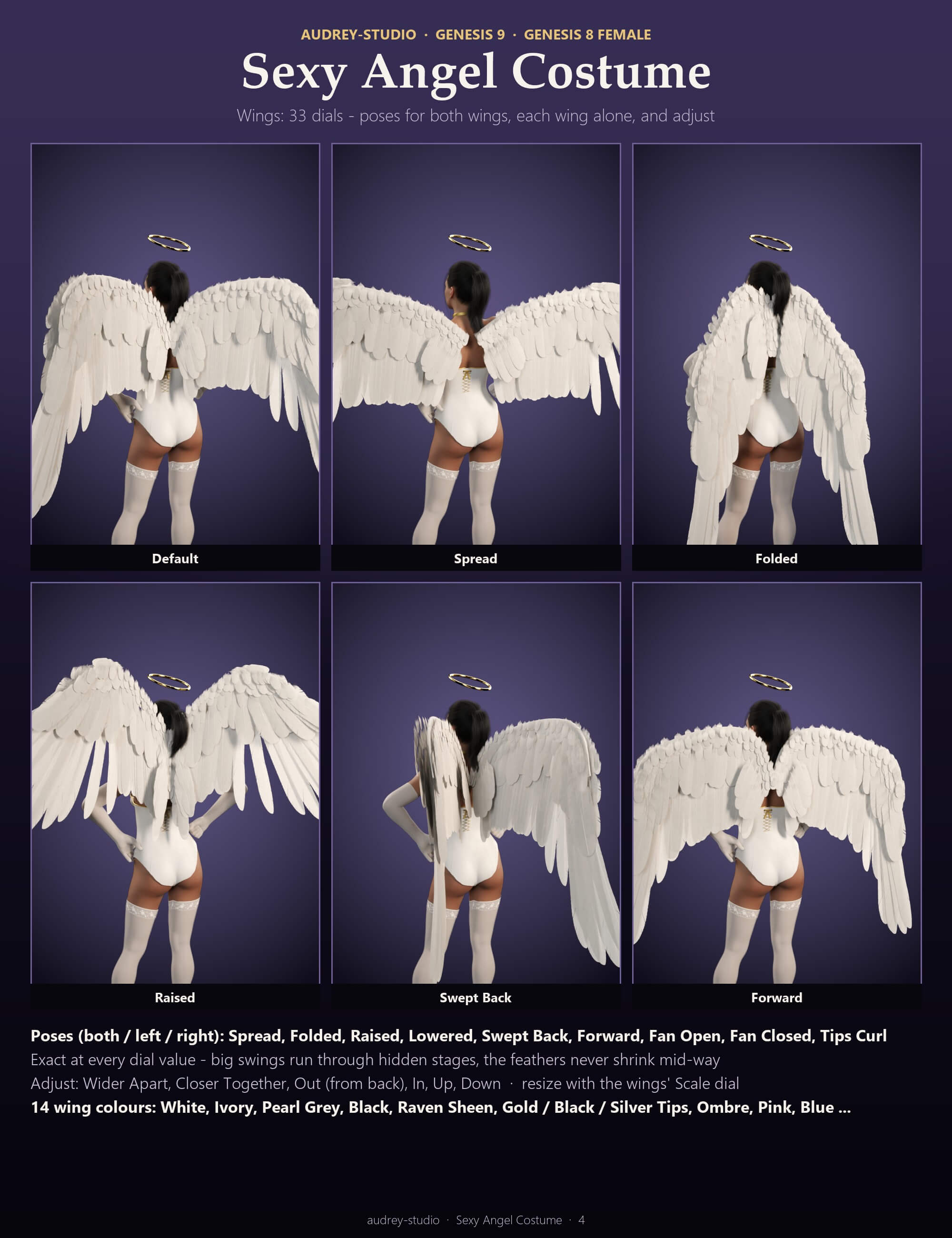 Sexy Angel Costume for Genesis 9 and Genesis 8 Female Daz Content