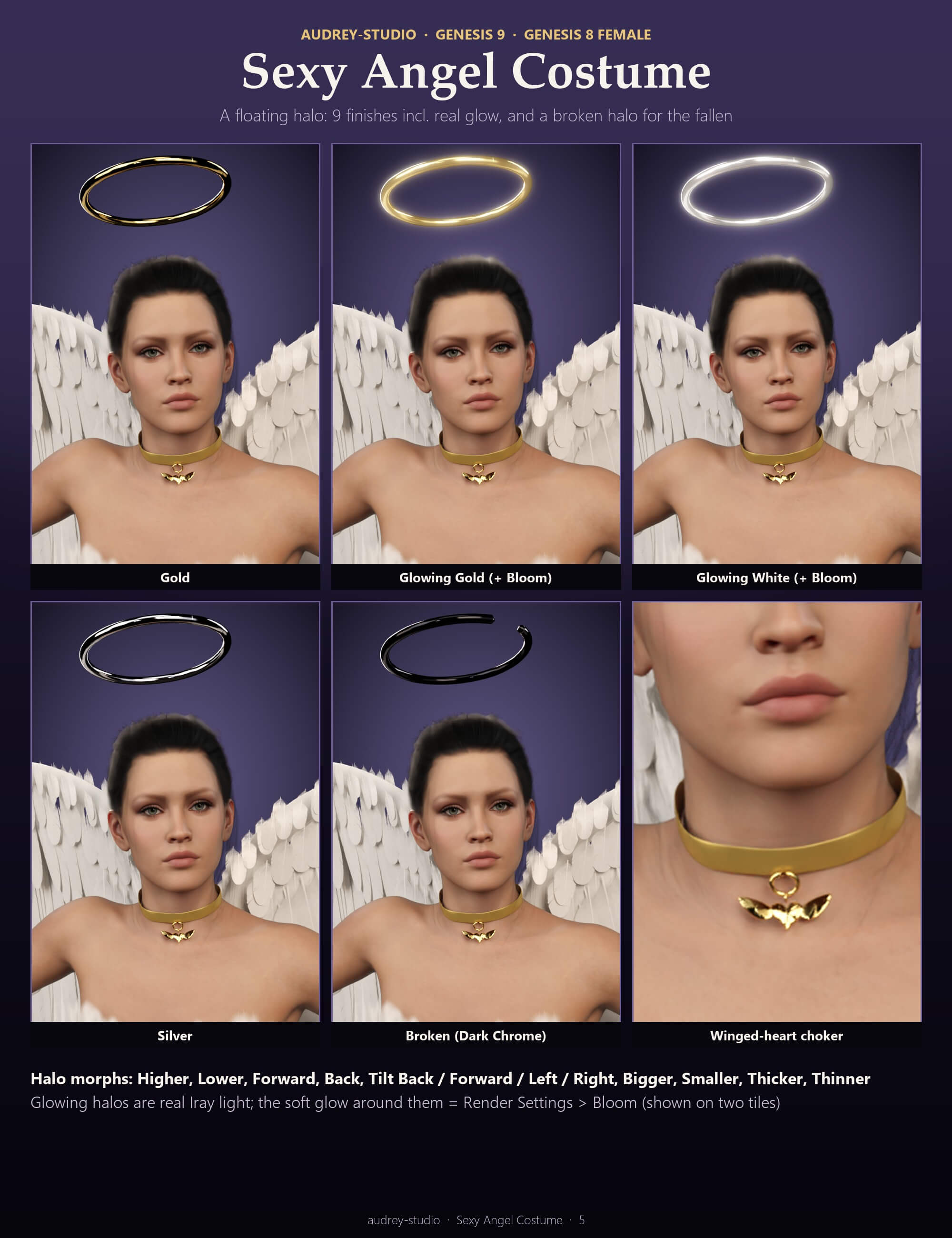 Sexy Angel Costume for Genesis 9 and Genesis 8 Female Daz Content