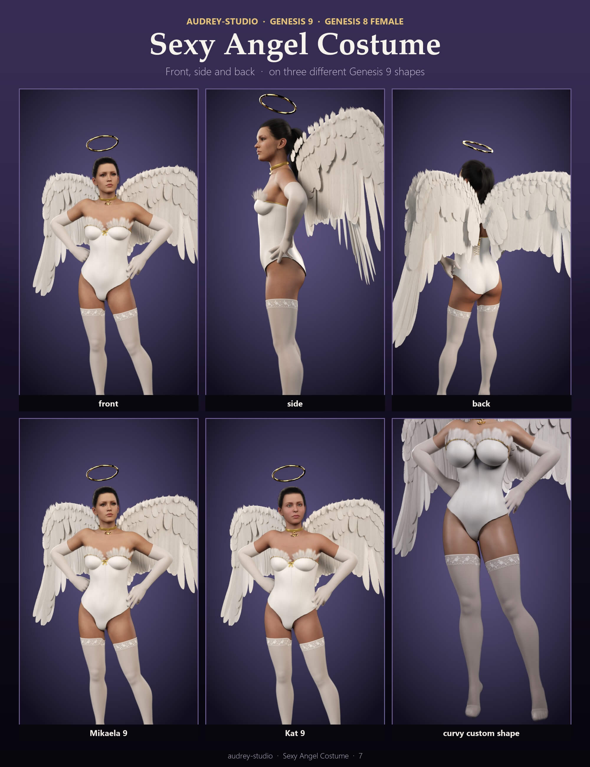 Sexy Angel Costume for Genesis 9 and Genesis 8 Female Daz Content