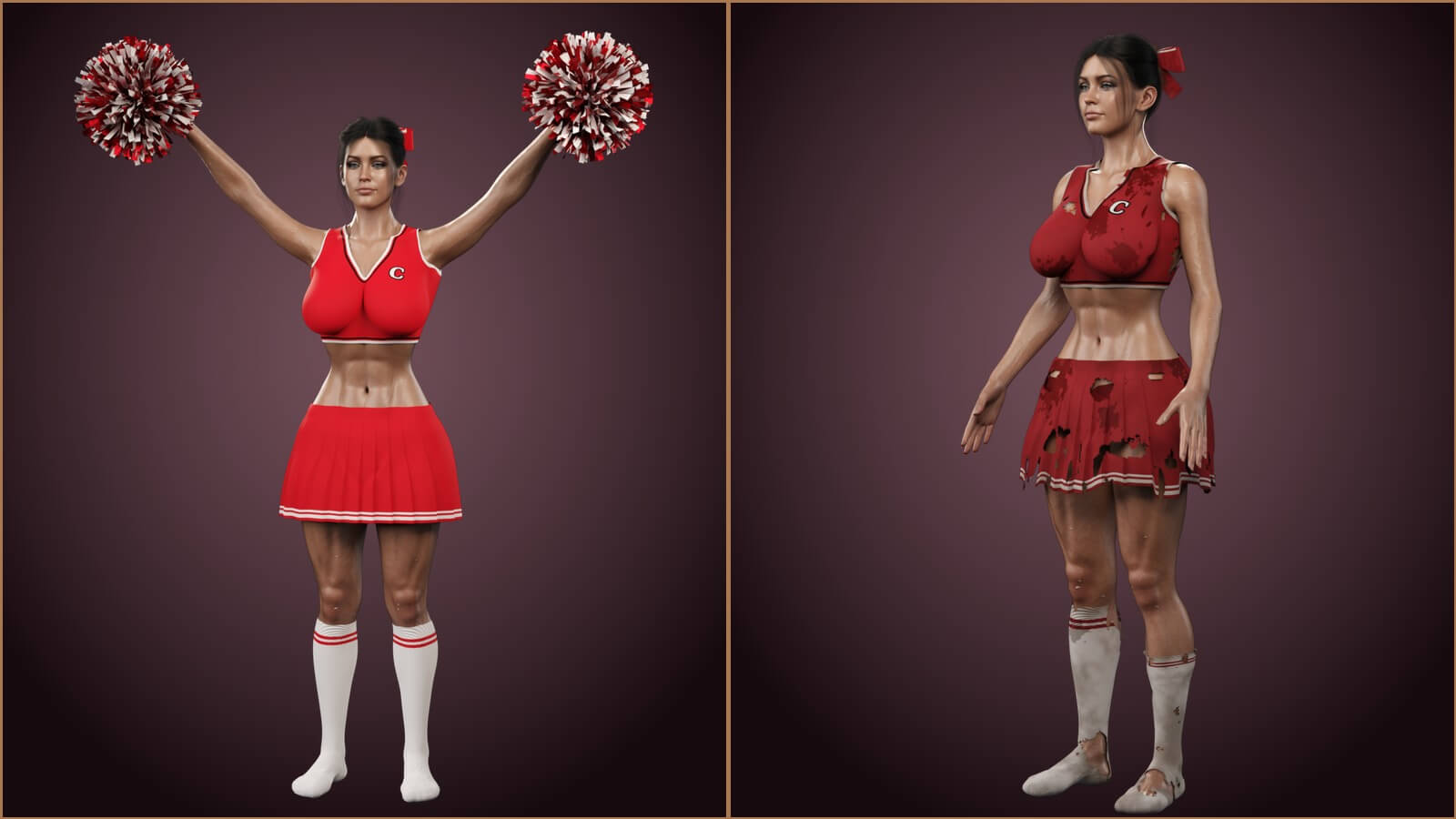 Sexy Cheerleader Costume  Zombie for G9 G8F Daz Content