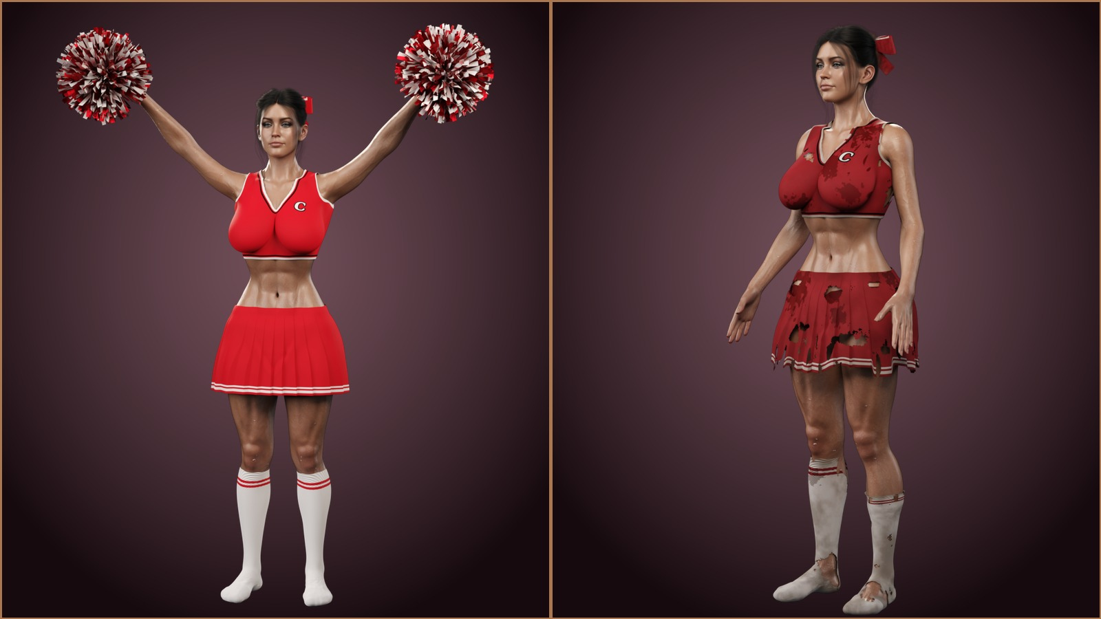 Sexy Cheerleader Costume Zombie for G9 G8F Daz Content