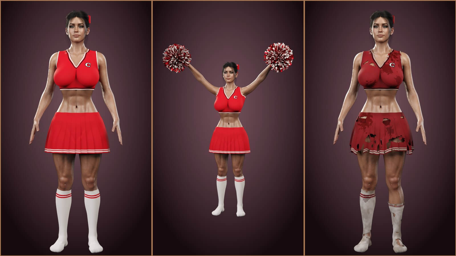 Sexy Cheerleader Costume Zombie for G9 G8F Daz Content