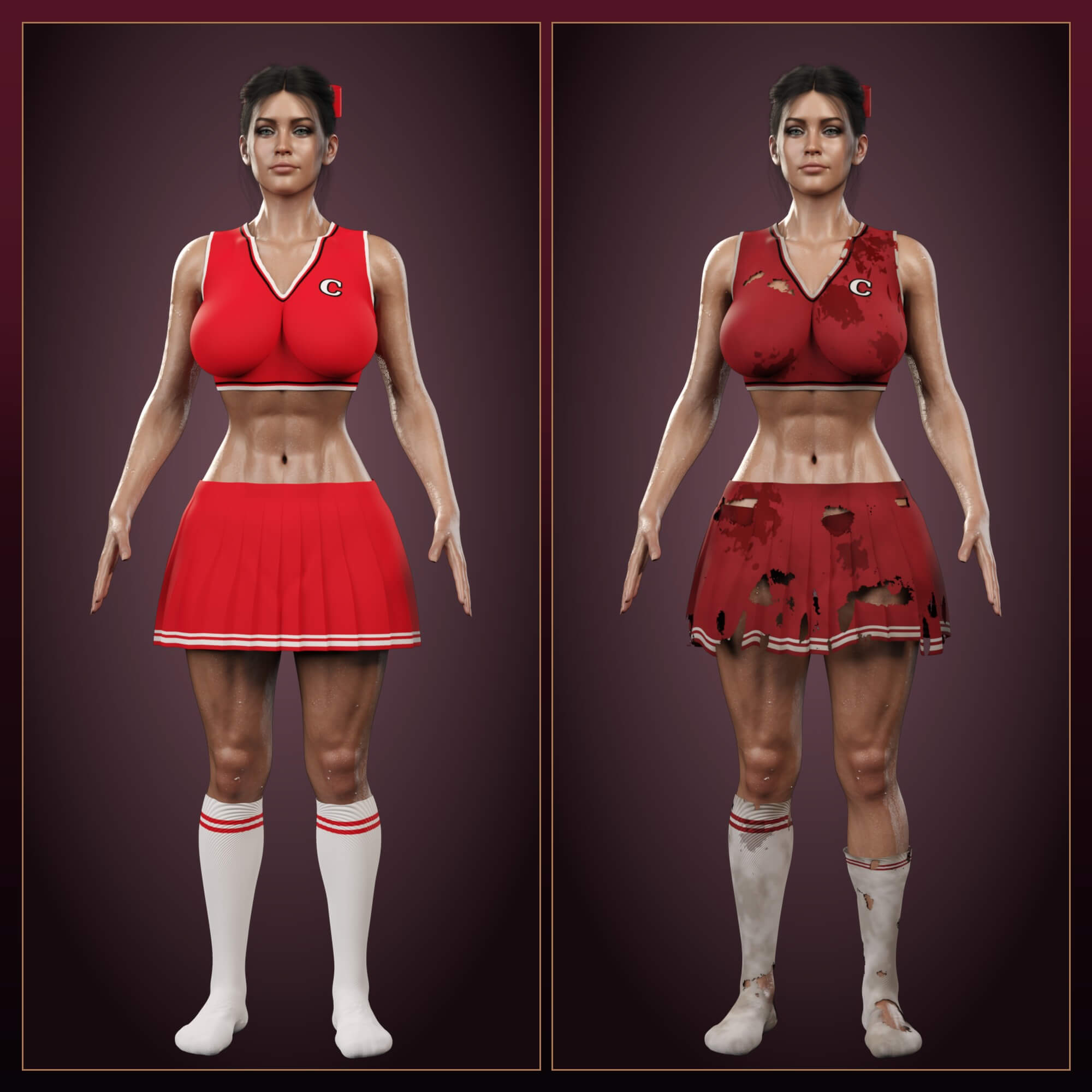 Sexy Cheerleader Costume Zombie for G9 G8F Daz Content