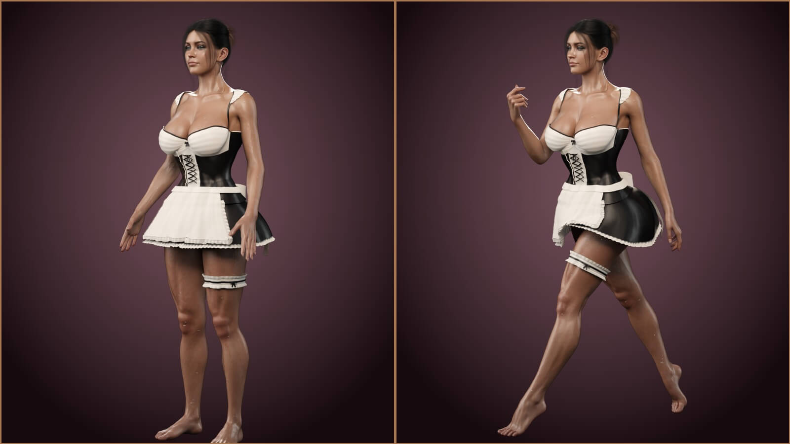 Sexy French Maid Costume for Genesis 9 and Genesis 8 Female Daz Content