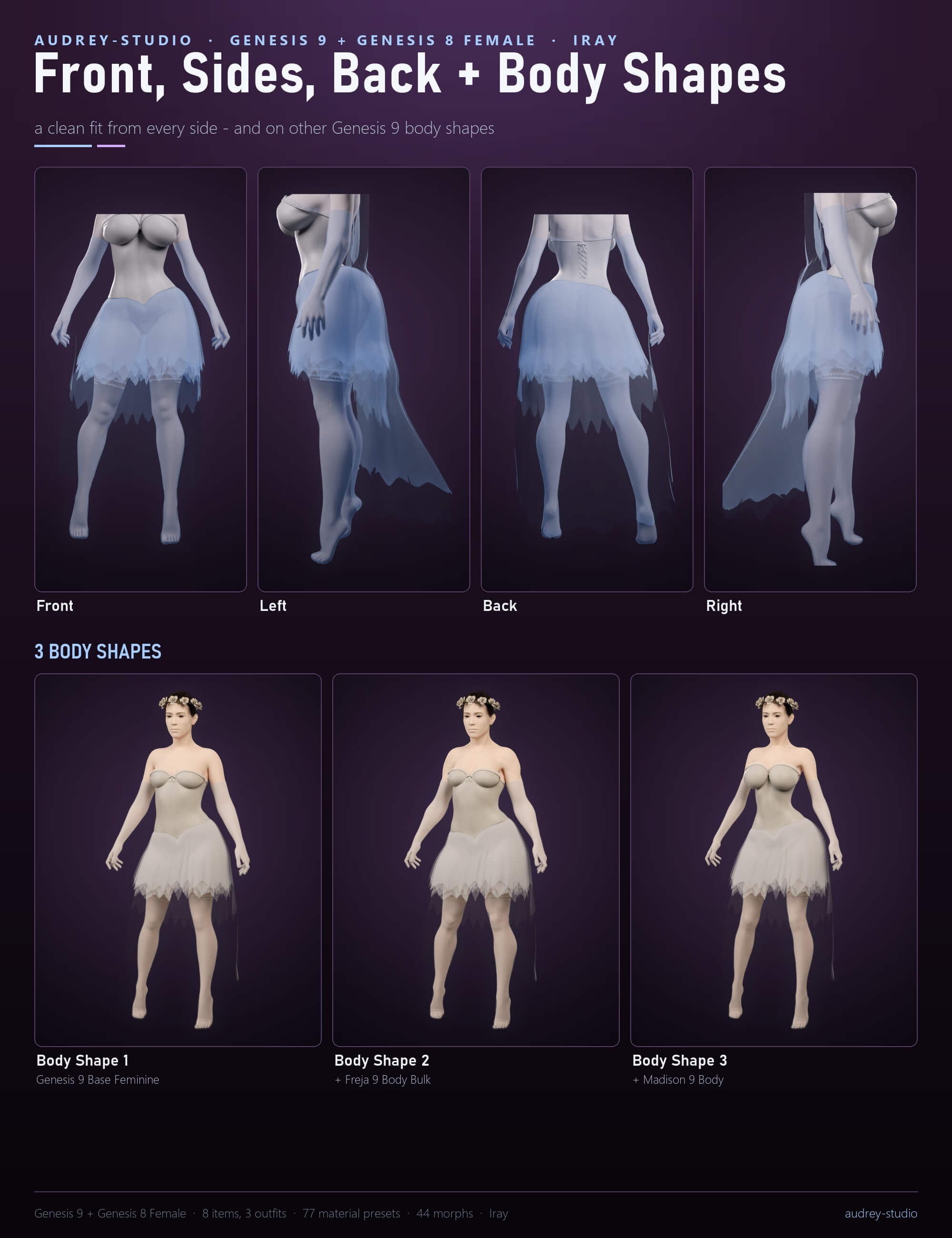 Sexy Ghost Bride Costume for Genesis 9 and Genesis 8 Female Daz Content