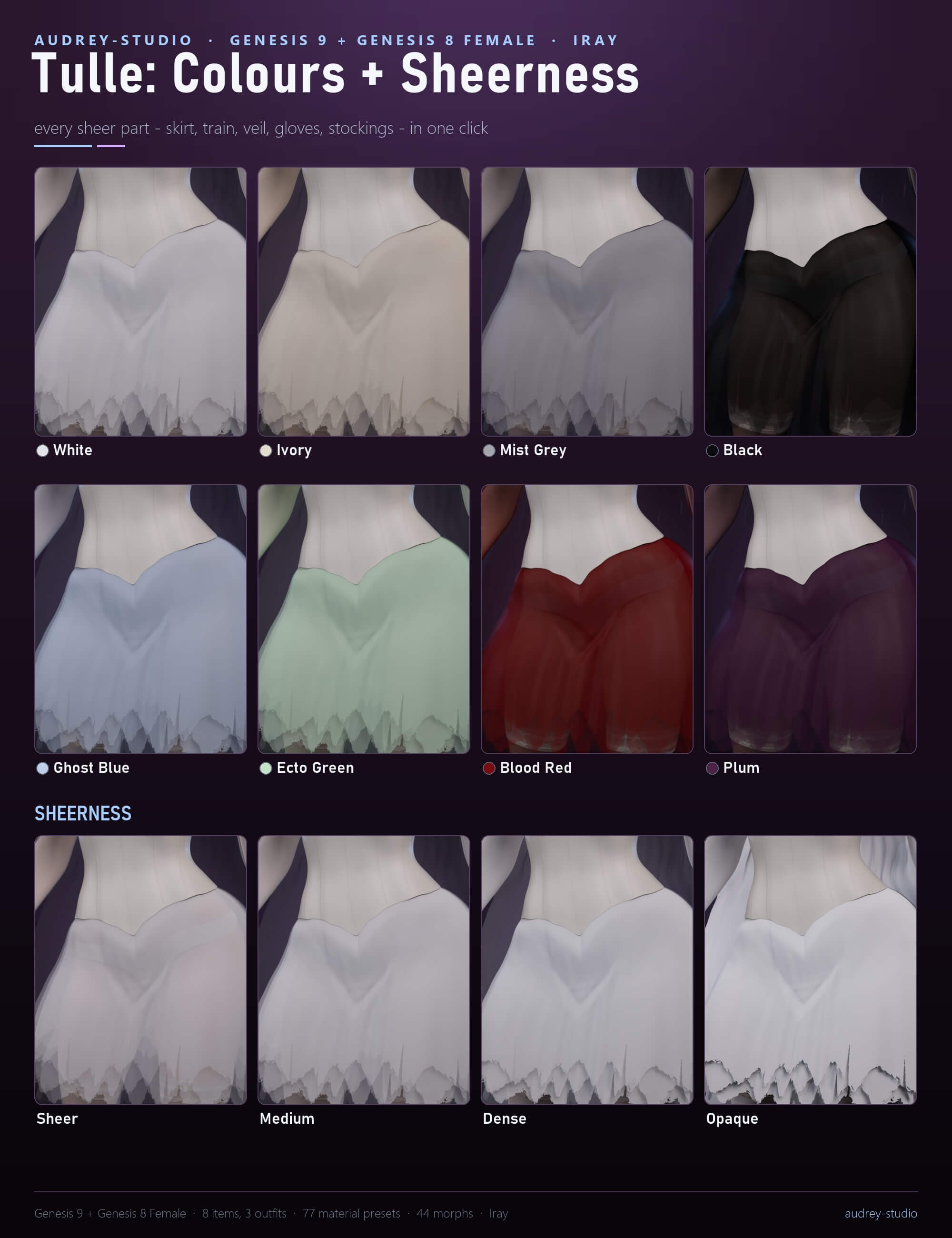 Sexy Ghost Bride Costume for Genesis 9 and Genesis 8 Female Daz Content