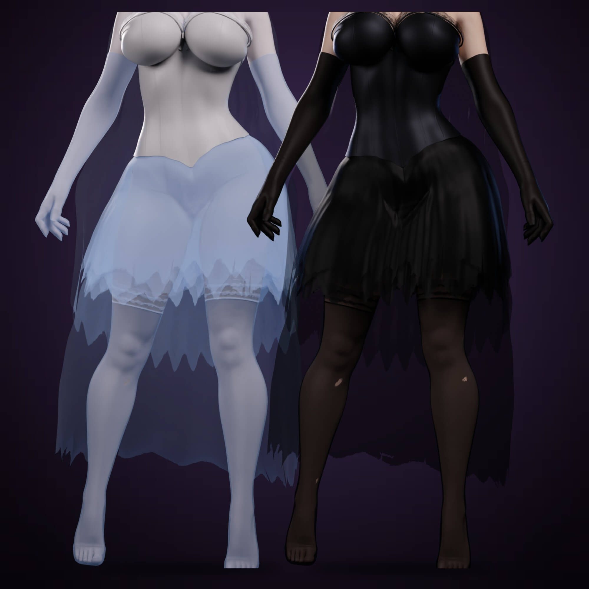 Sexy Ghost Bride Costume for Genesis 9 and Genesis 8 Female Daz Content