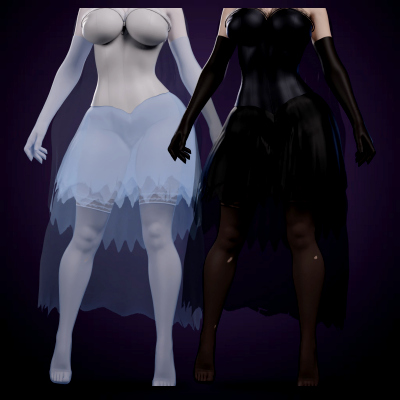 Sexy Ghost Bride Costume for Genesis 9 and Genesis 8 Female