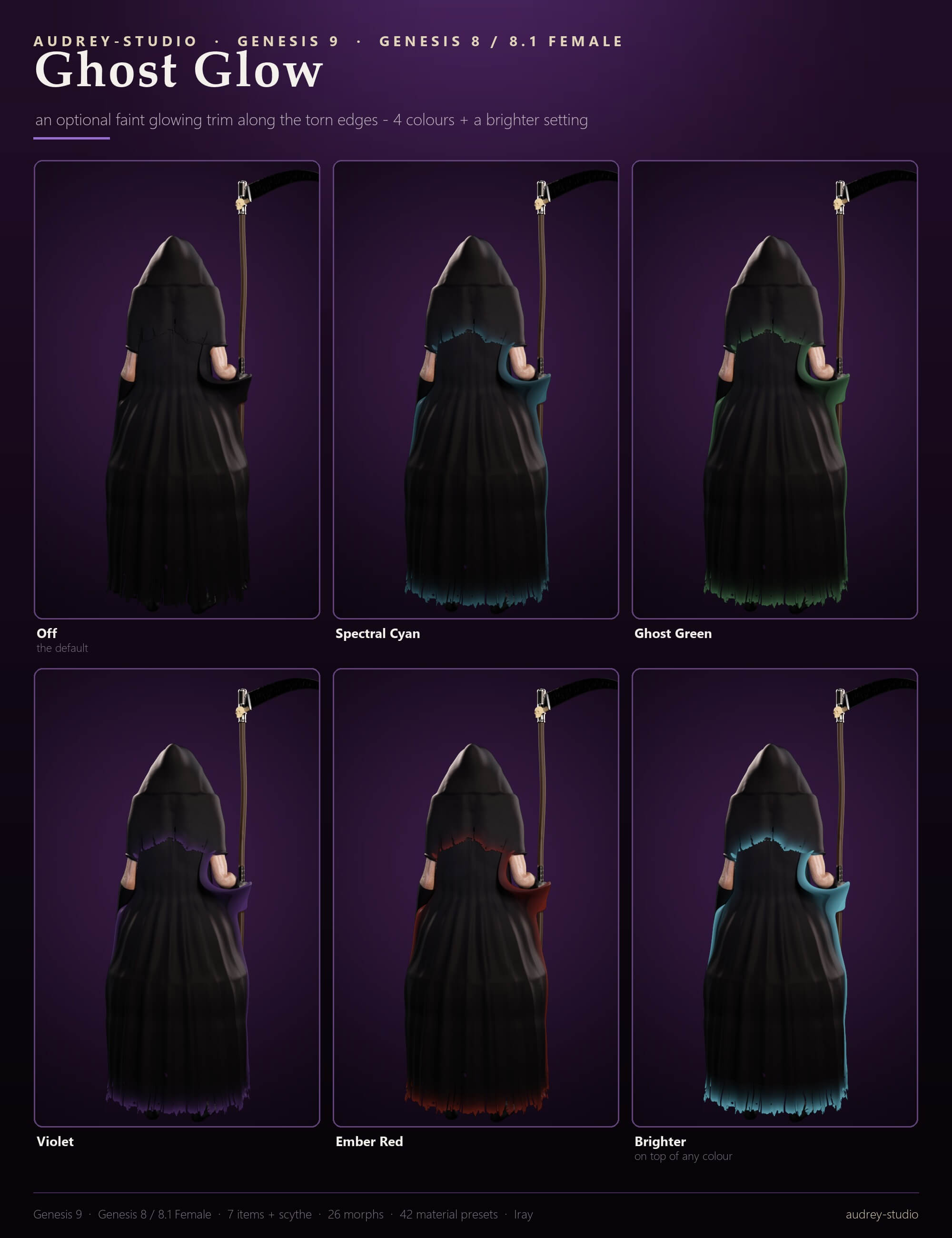 Sexy Grim Reaper Costume for Genesis 9 and Genesis 8 / 8.1 F Daz Content