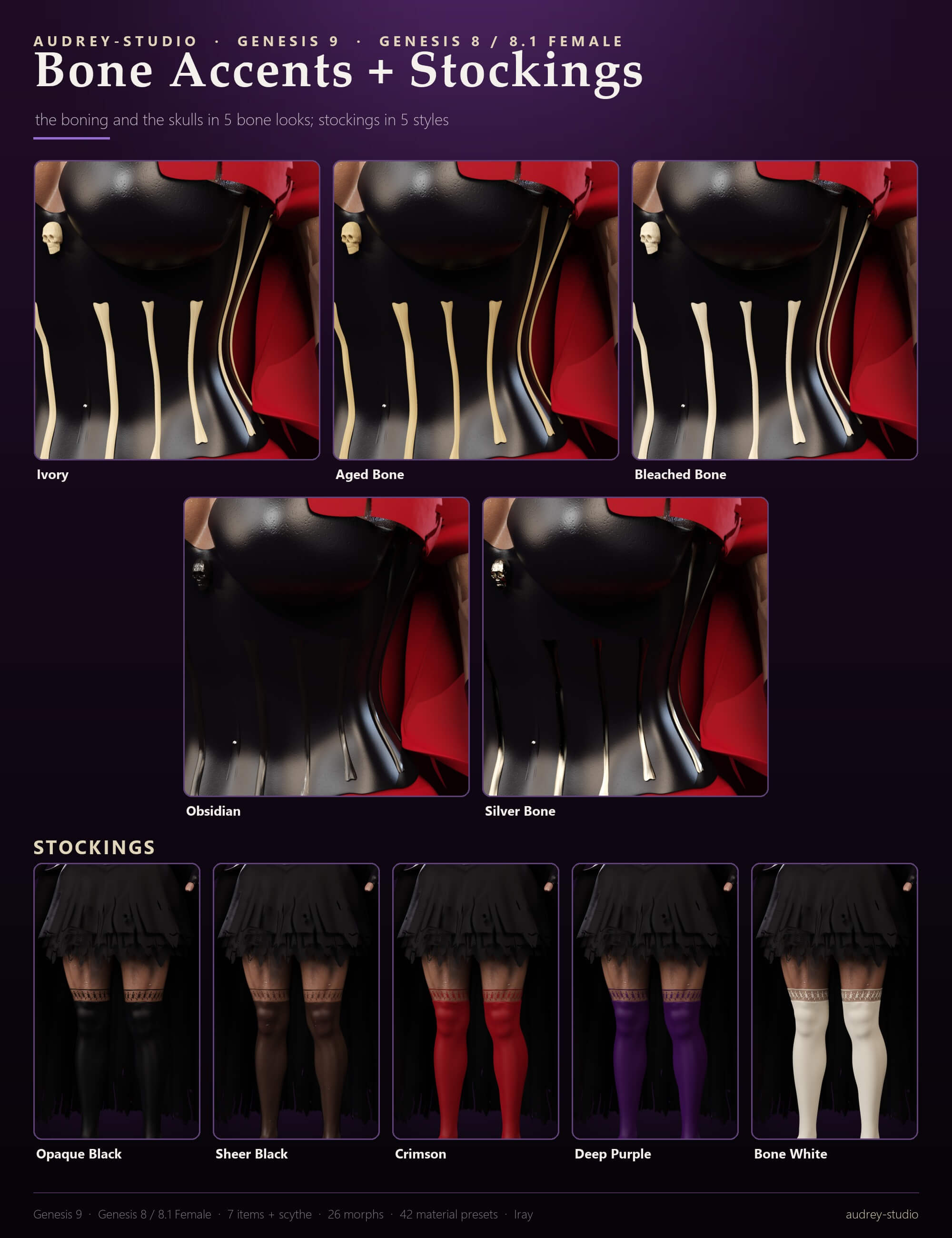 Sexy Grim Reaper Costume for Genesis 9 and Genesis 8 / 8.1 F Daz Content