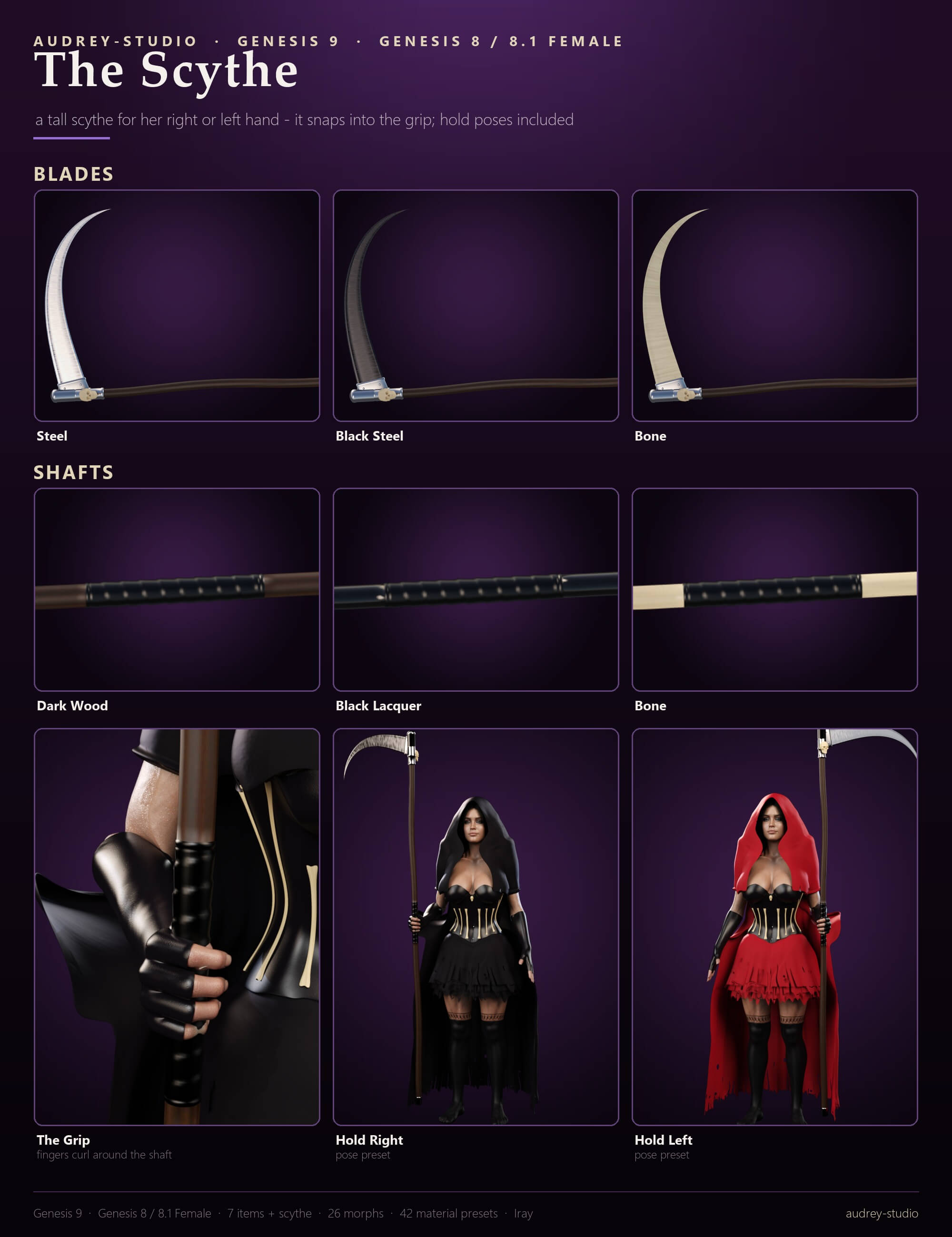 Sexy Grim Reaper Costume for Genesis 9 and Genesis 8 / 8.1 F Daz Content
