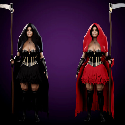 Sexy Grim Reaper Costume for Genesis 9 and Genesis 8 / 8.1 F