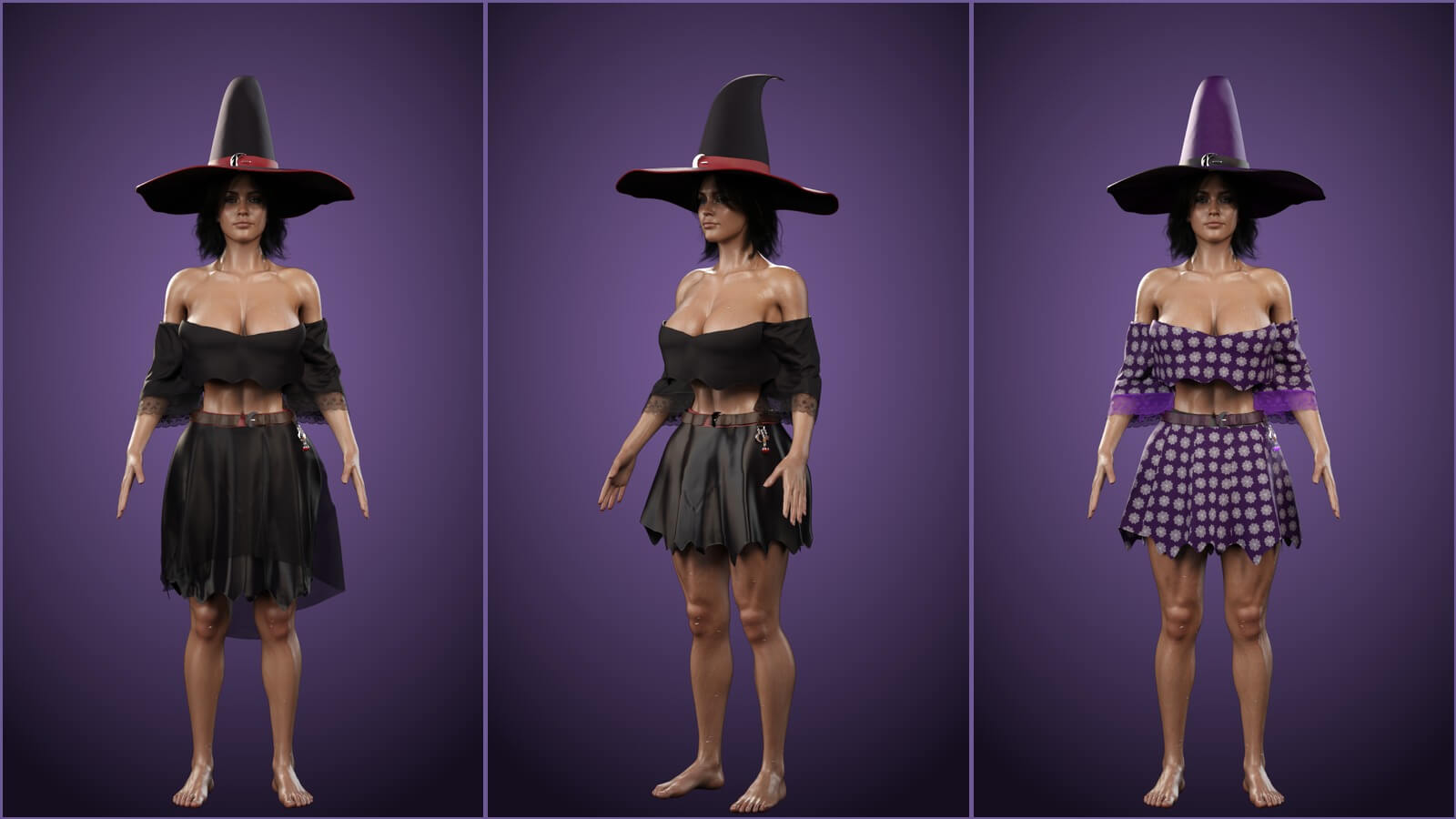 DForce - Sexy Midnight Witch Costume for G9 G8F Daz Content