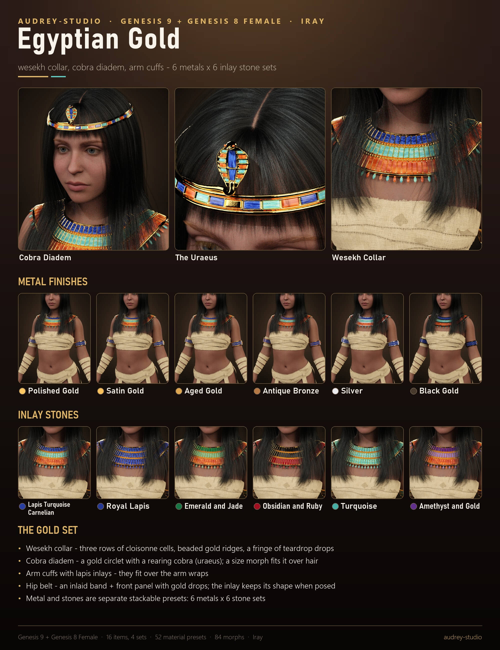 Sexy Mummy Queen Costume for Genesis 9 and Genesis 8 Female Daz Content