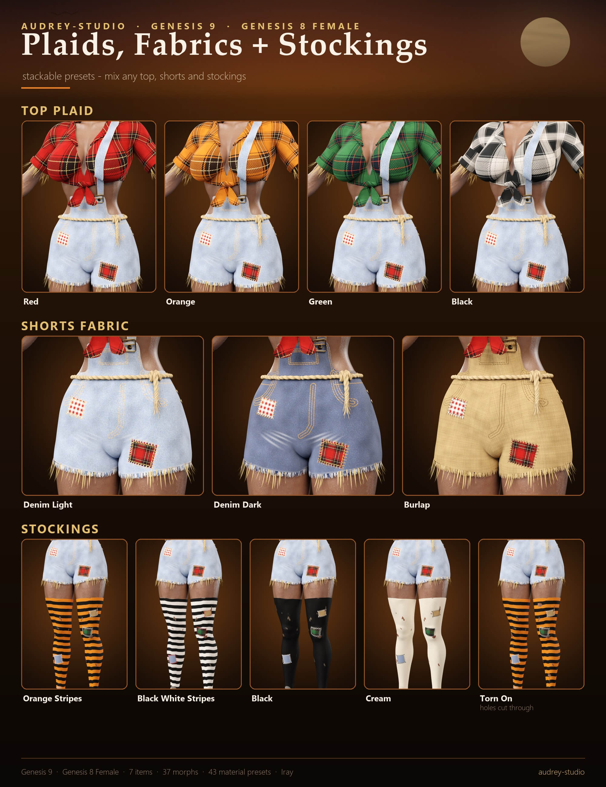 Sexy Scarecrow Costume for Genesis 9 and Genesis 8 Female Daz Content