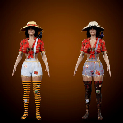 Sexy Scarecrow Costume for Genesis 9 and Genesis 8 Female