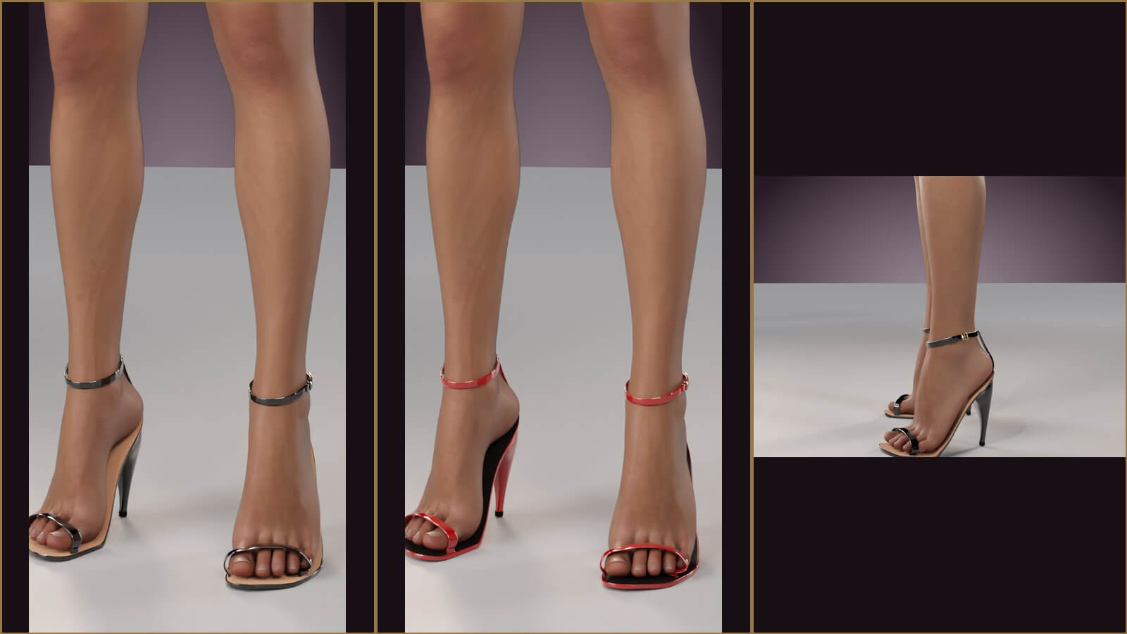 Strappy Stiletto Sandals for Genesis 9 and Genesis 8 Female Daz Content