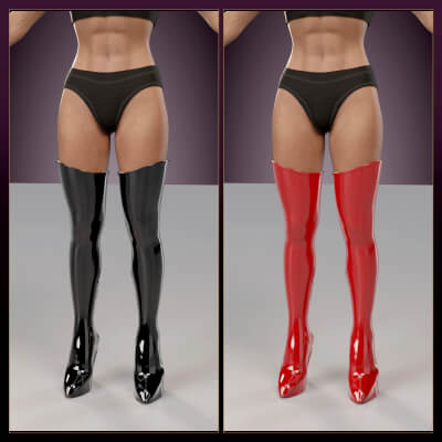 Thigh-High Stiletto Boots for Genesis 9 and Genesis 8 Female