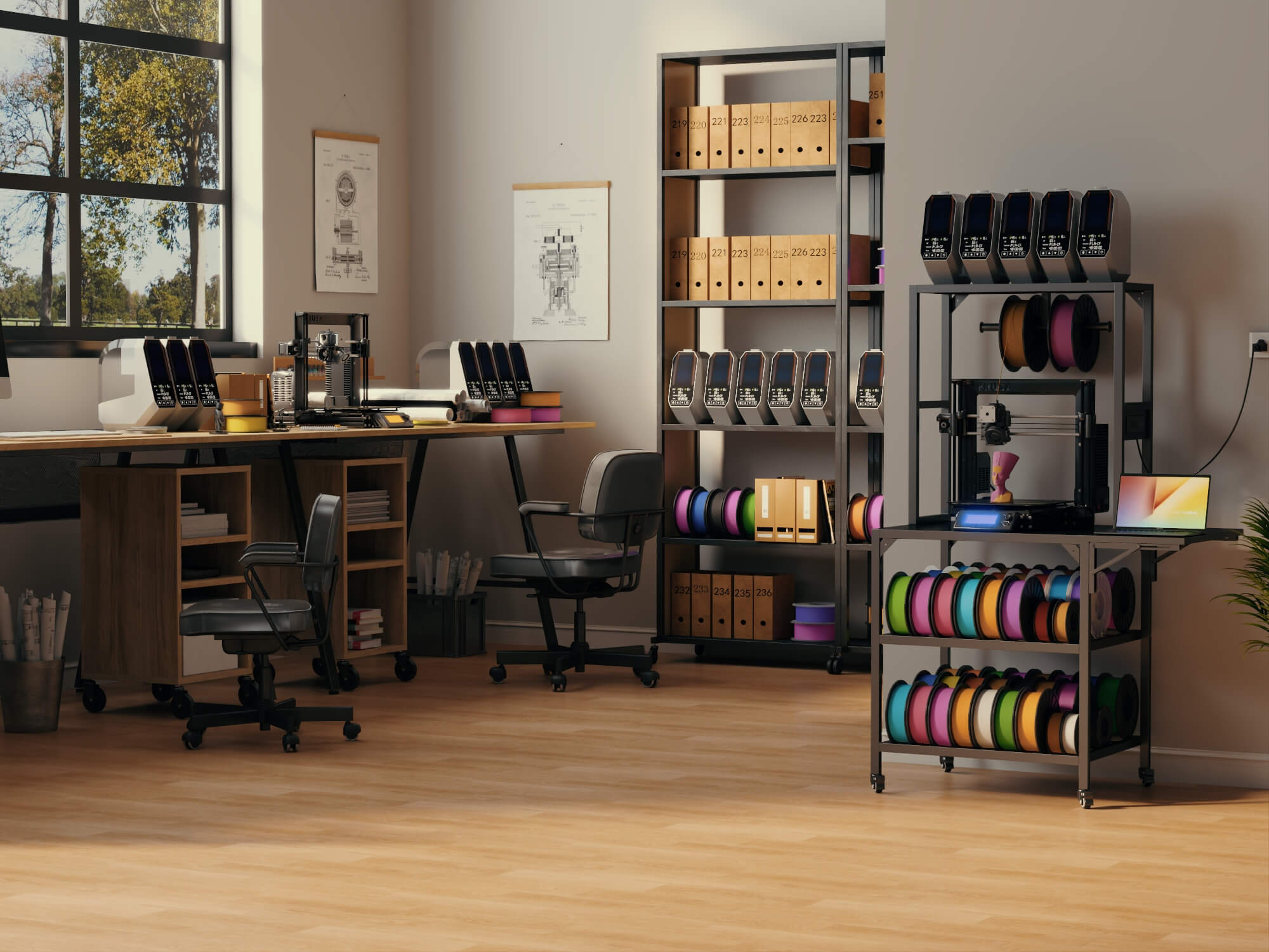 3D Printing Workshop Interior Scene 3D Model