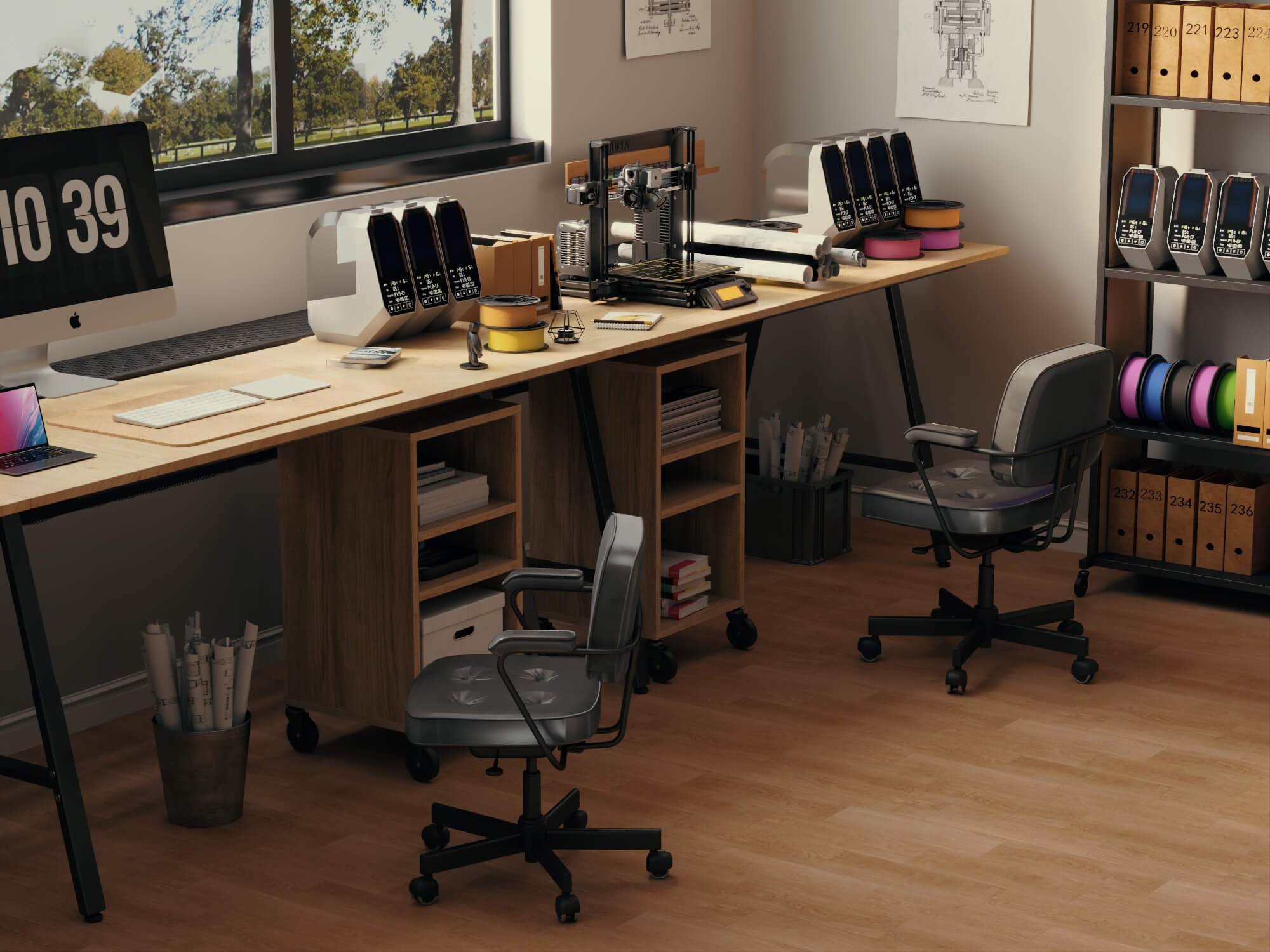 3D Printing Workshop Interior Scene 3D Model