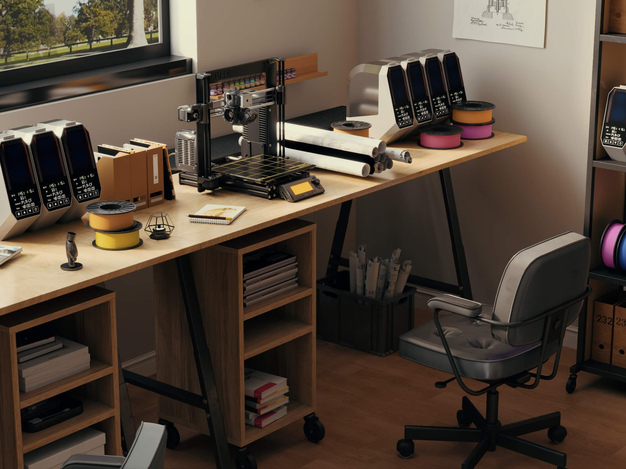 3D Printing Workshop Interior Scene 3D Model