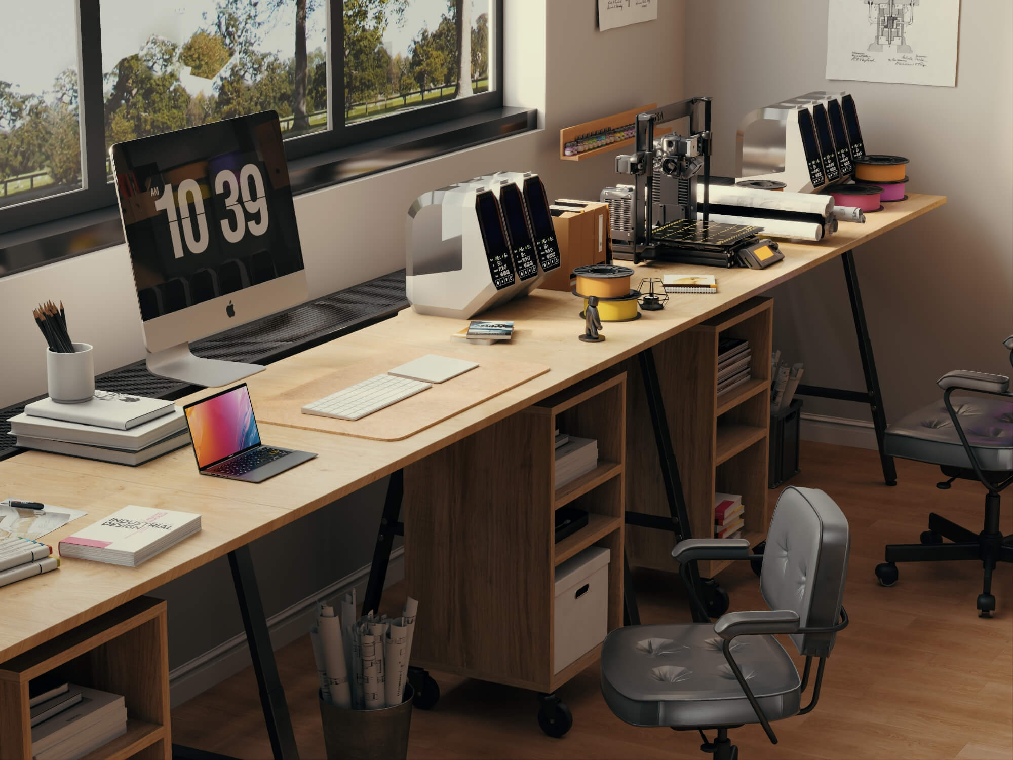 3D Printing Workshop Interior Scene 3D Model