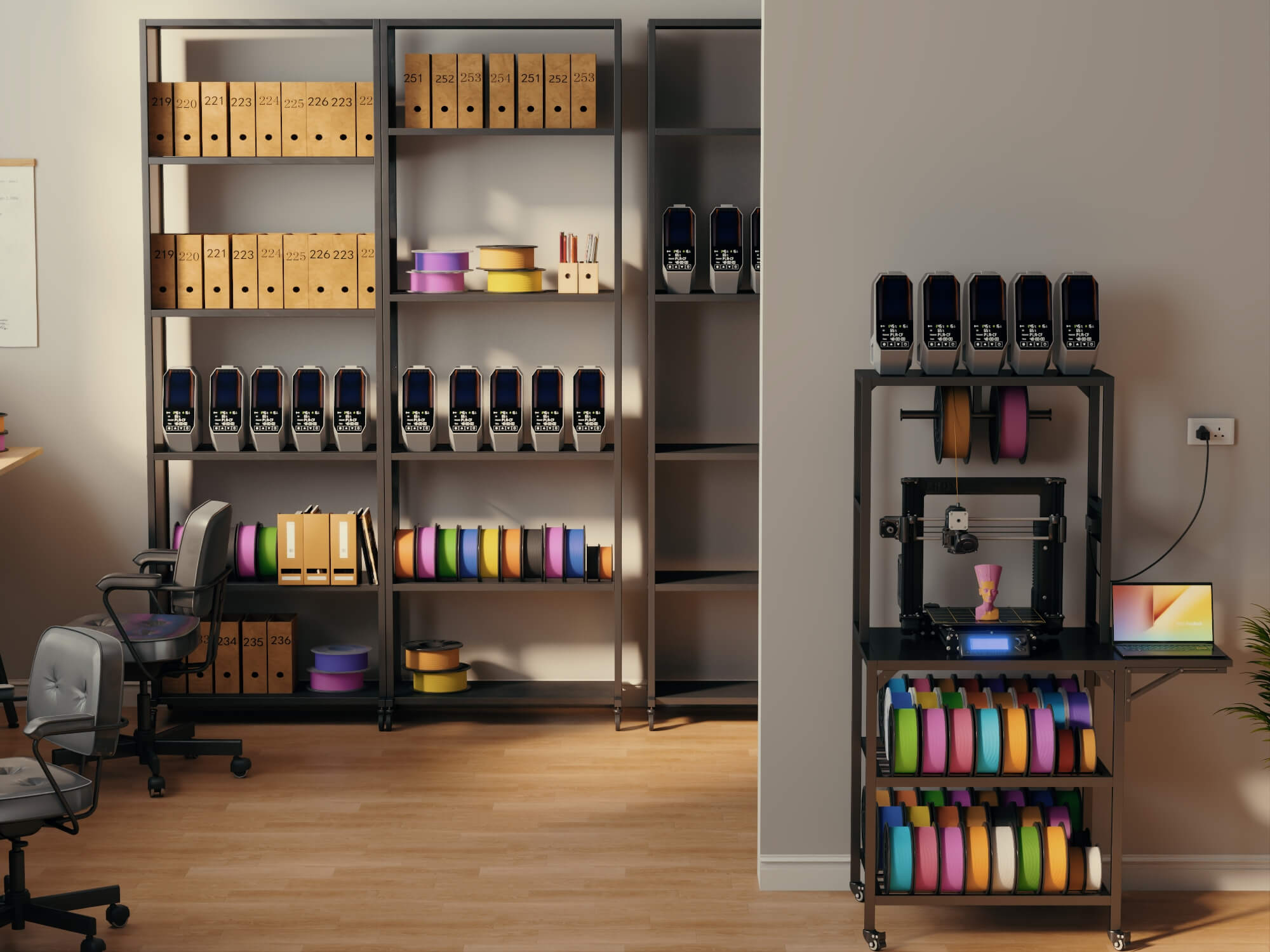3D Printing Workshop Interior Scene 3D Model