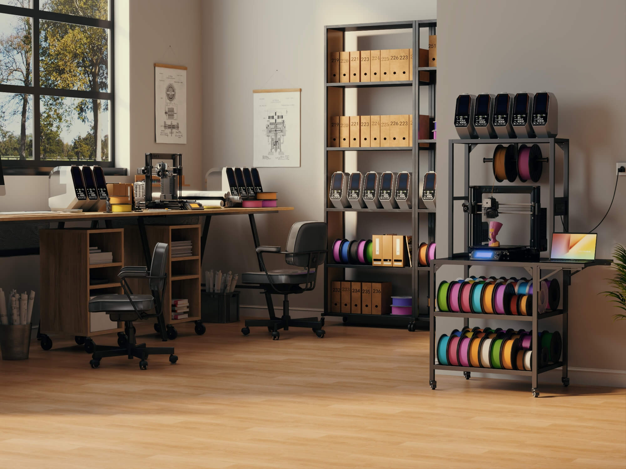 3D Printing Workshop Interior Scene 3D Model