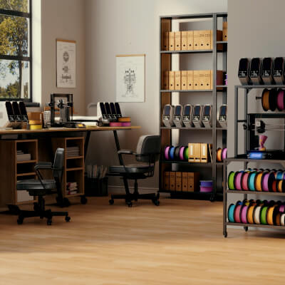 3D Printing Workshop Interior Scene