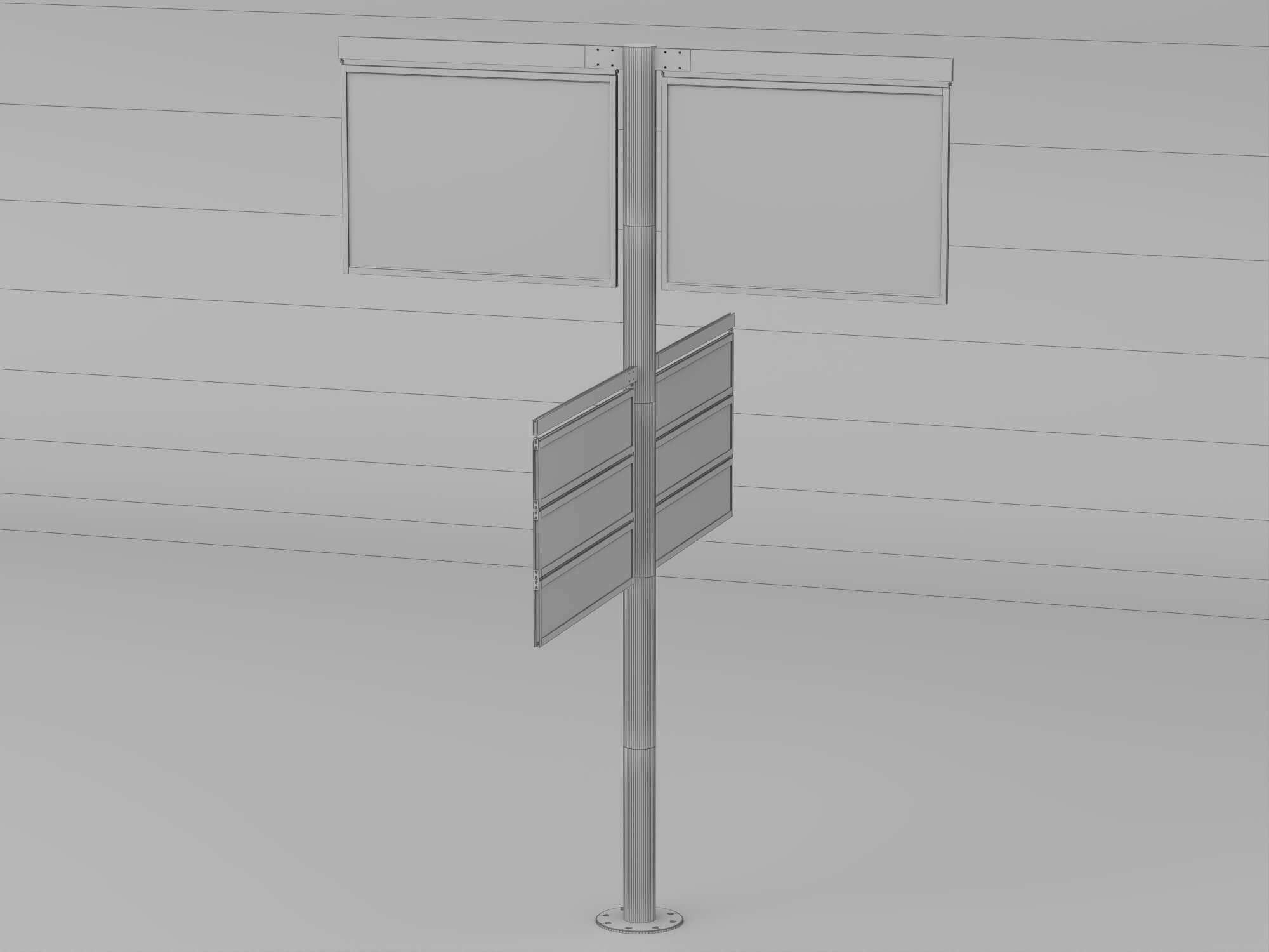 Airport Directional Signage 3D Model 3D Model