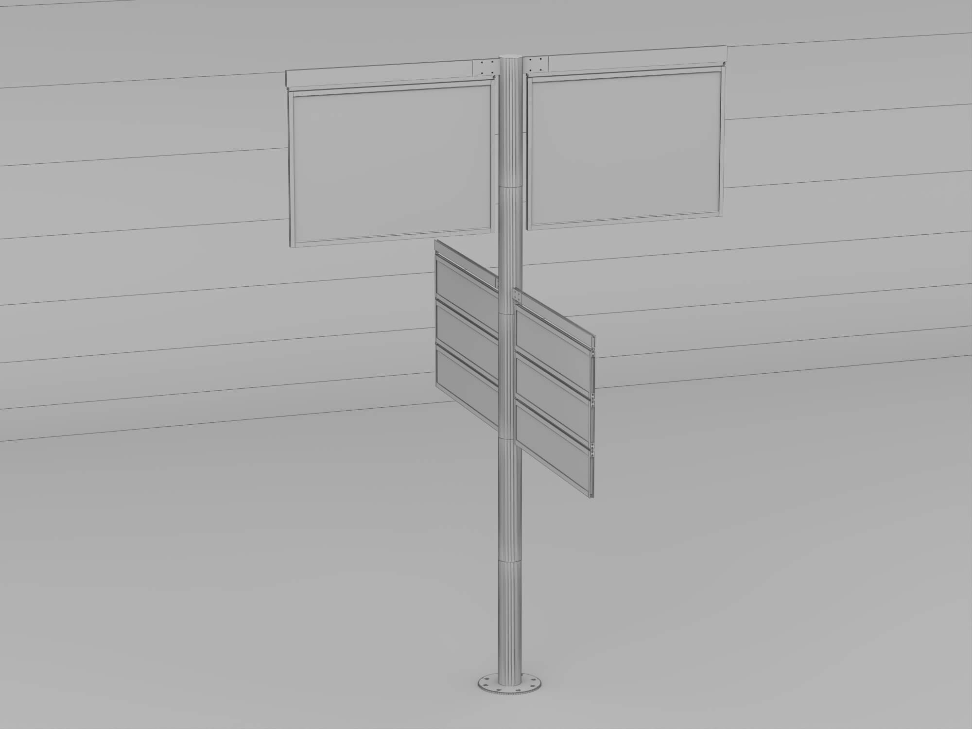 Airport Directional Signage 3D Model 3D Model
