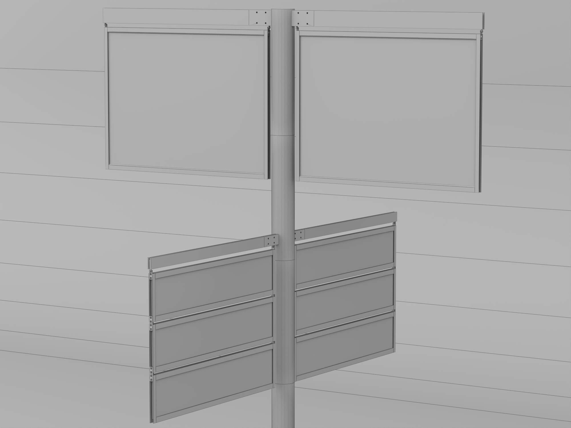Airport Directional Signage 3D Model 3D Model