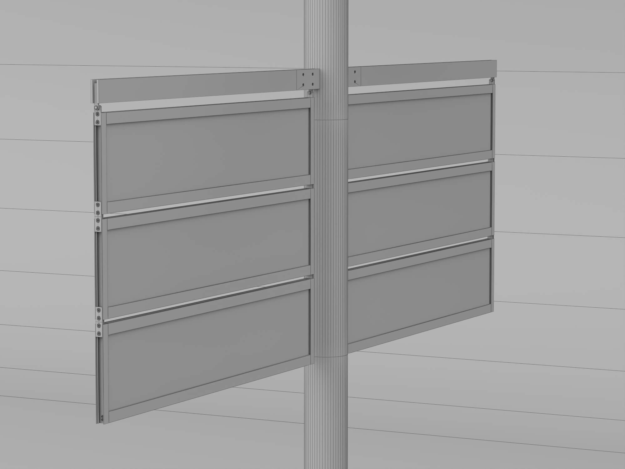 Airport Directional Signage 3D Model 3D Model