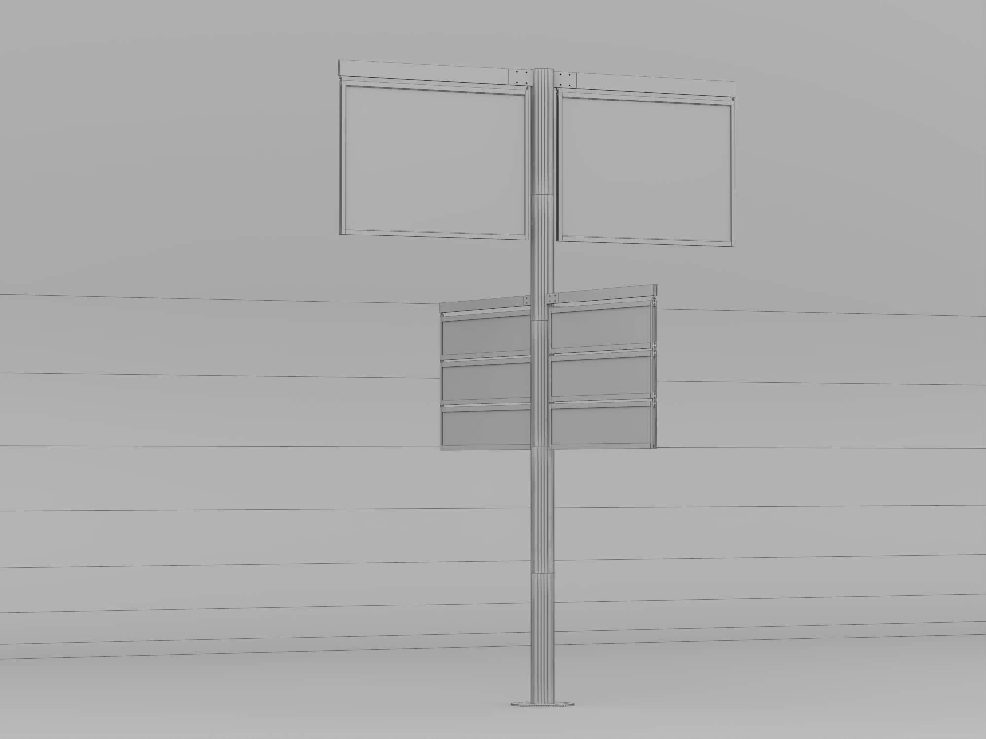 Airport Directional Signage 3D Model 3D Model