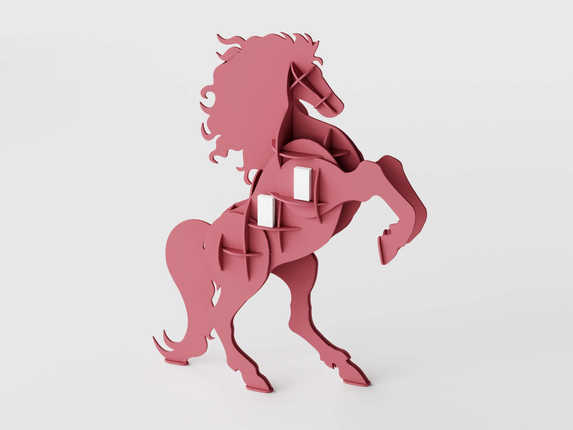 Animal Shaped Wooden Shelves 3D Model 3D Model