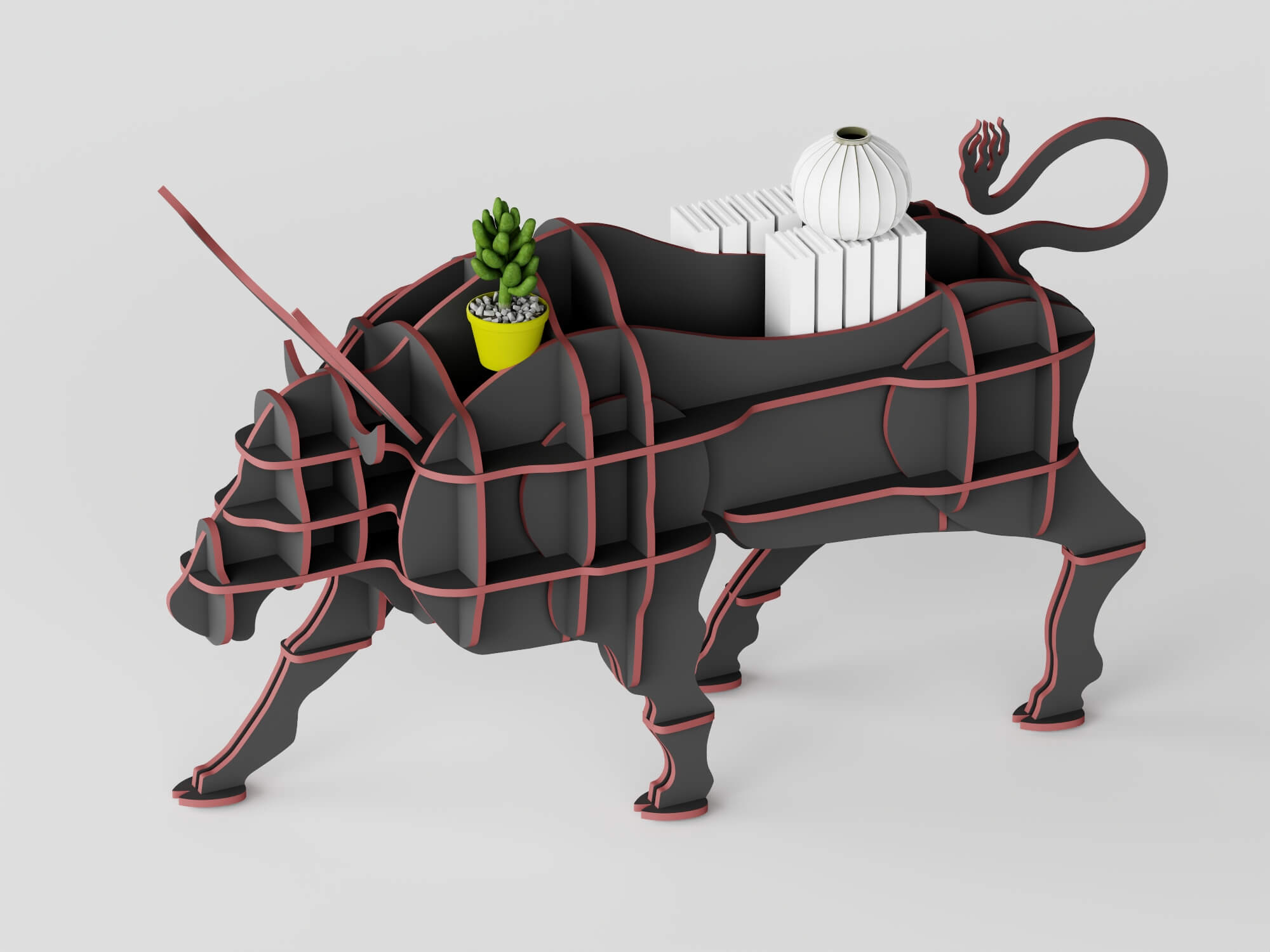 Animal Shaped Wooden Shelves 3D Model 3D Model
